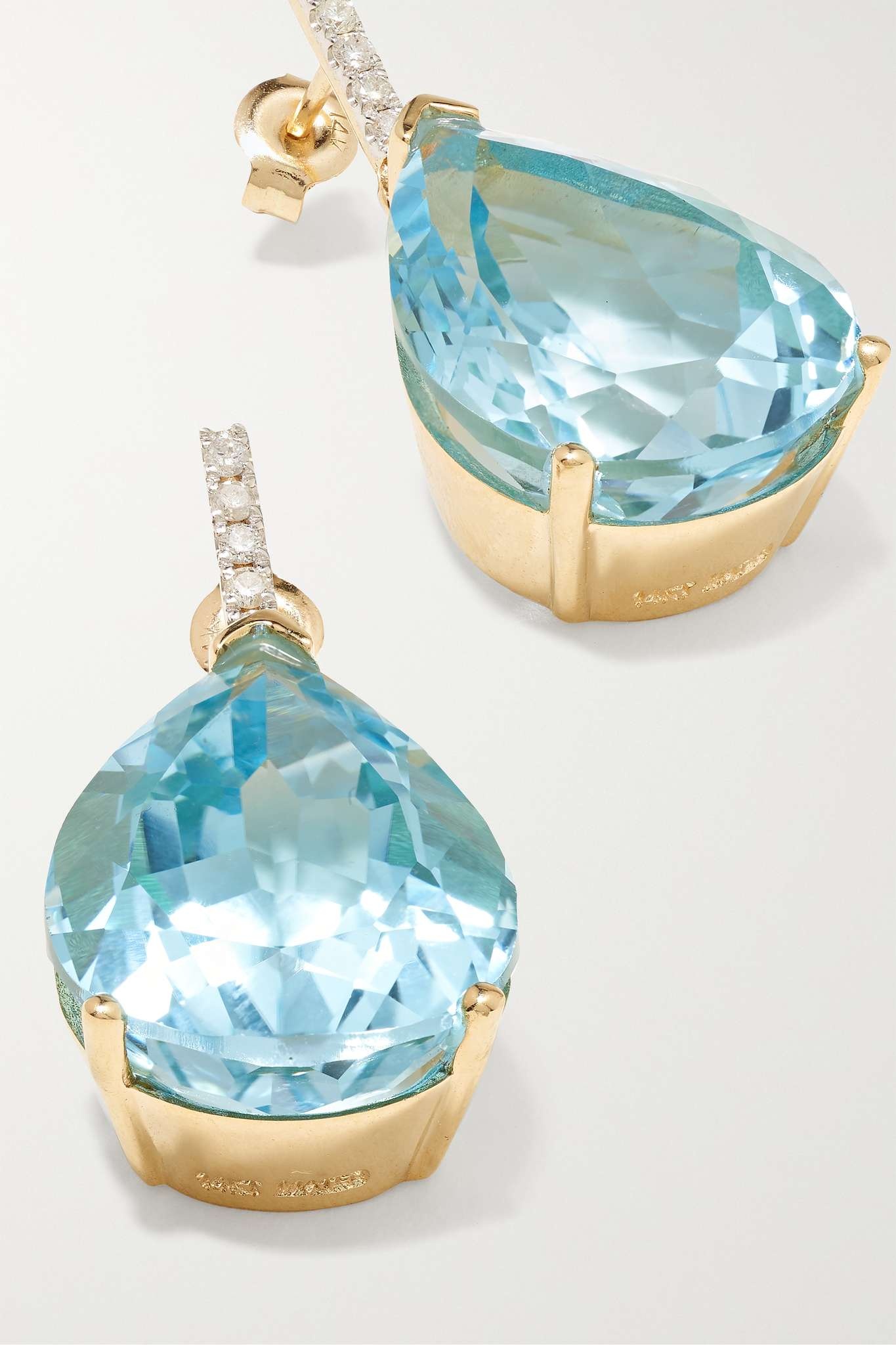 14-karat gold, topaz and diamond earrings - 4