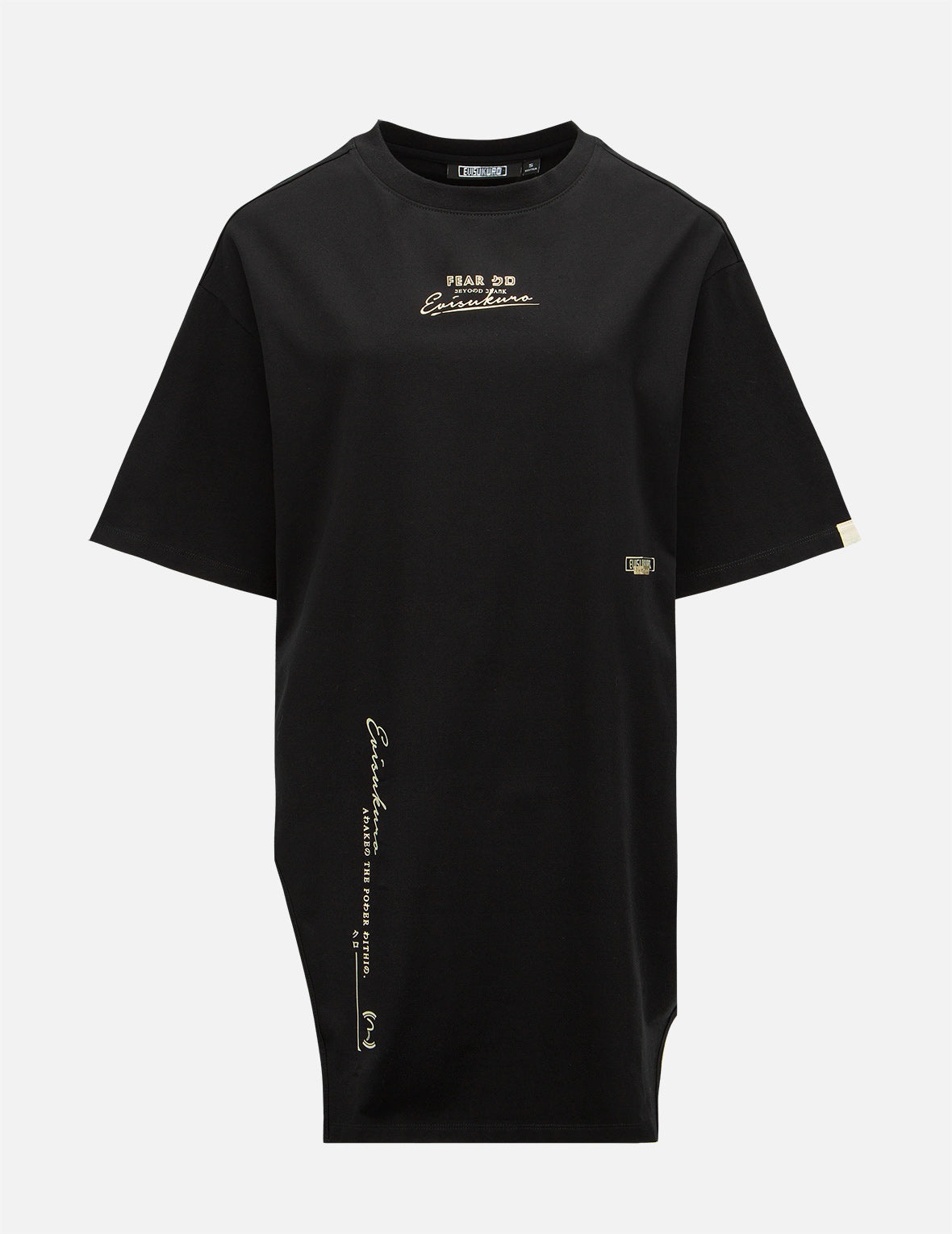 Multi Logo Foil Print Asymmetric T-Shirt - 2