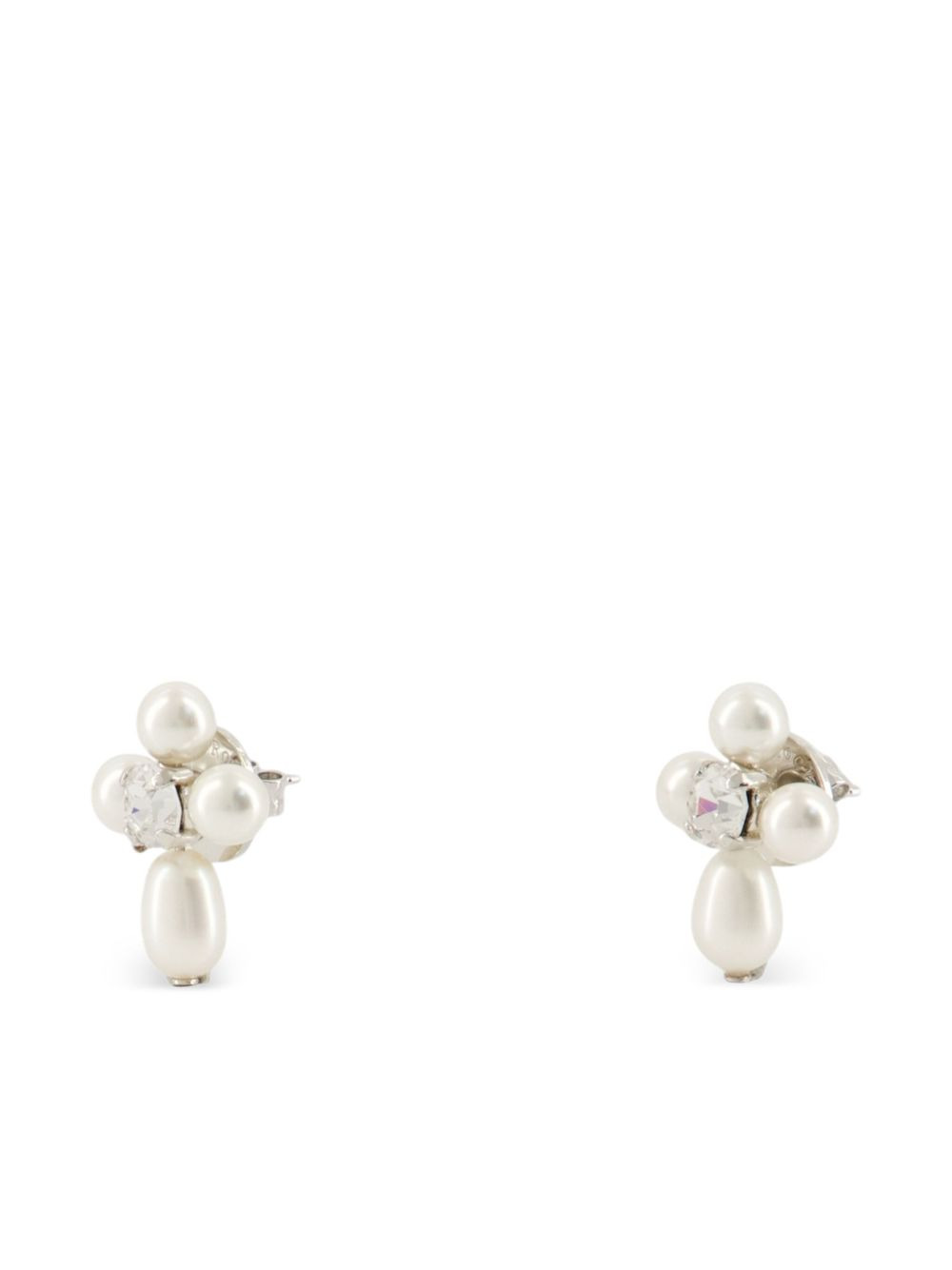 pearl crystal earrings - 2
