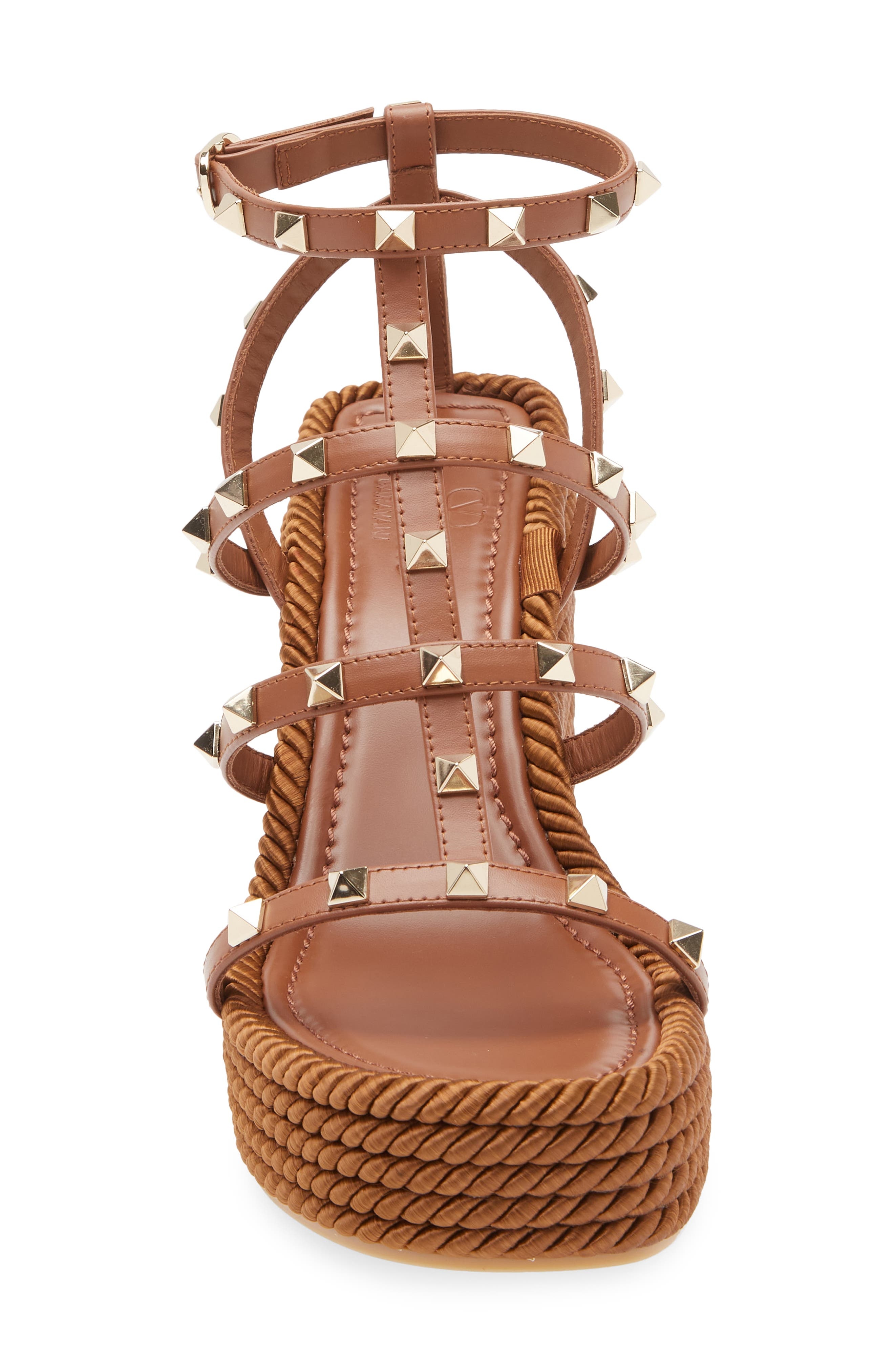 Valentino Garavani Rockstud Espadrille Sandal in Tobacco at Nordstrom - 4