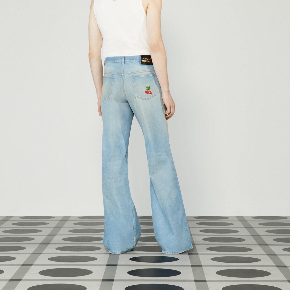 Gucci HA HA HA cherry denim pant - 7