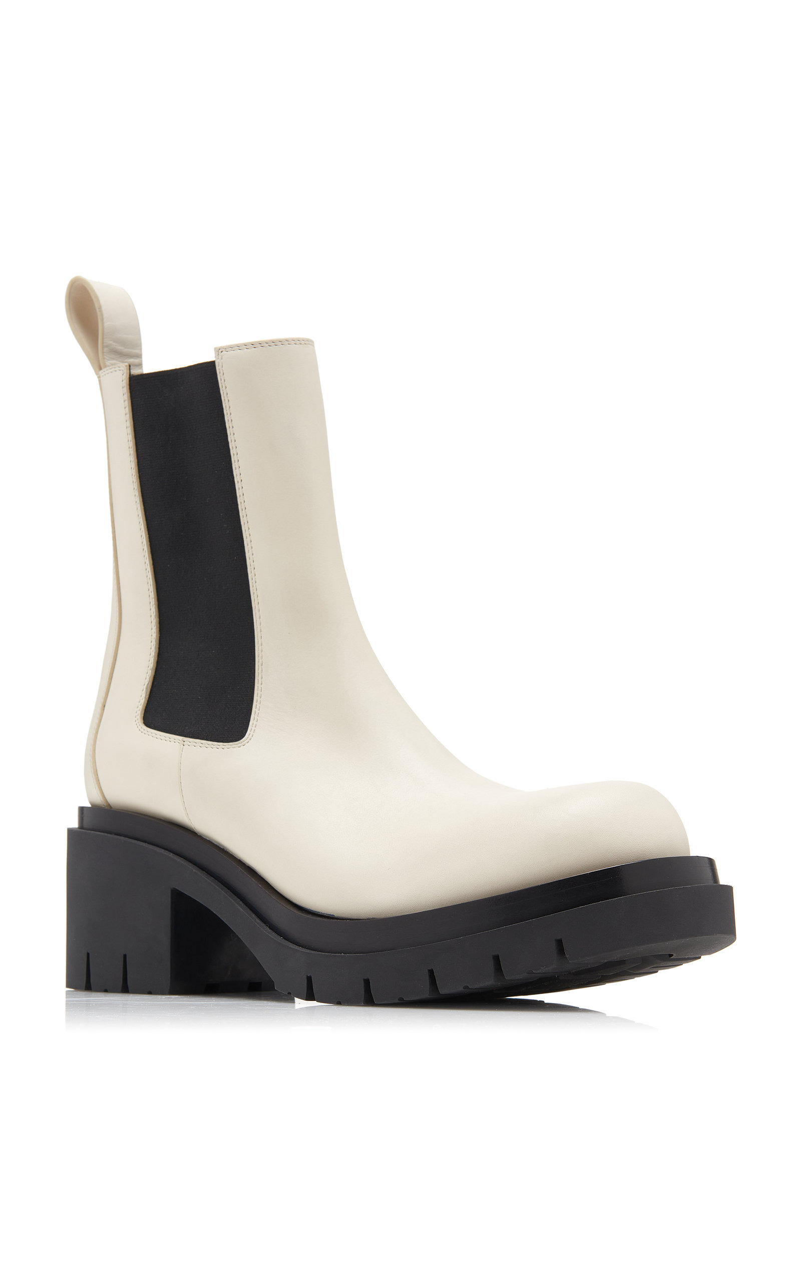 The Lug Leather Ankle Boots white - 5