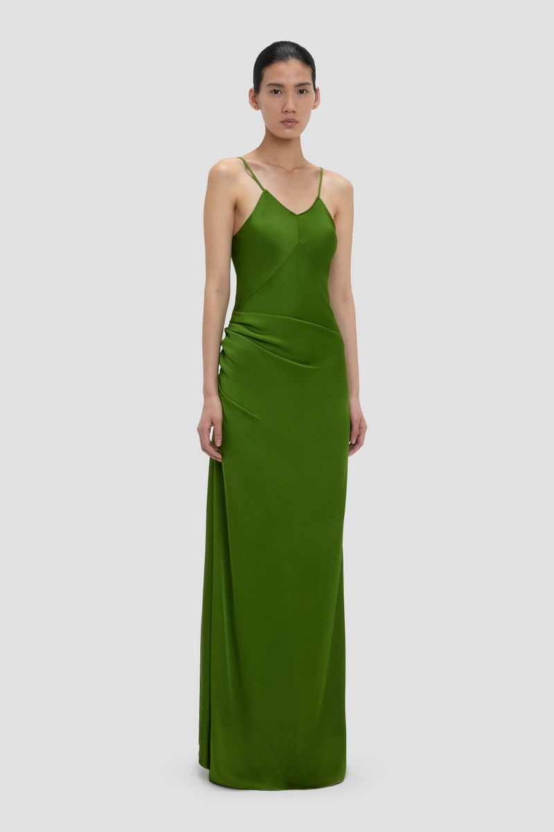Draped Cami Floor-Length Dress In Algae 3