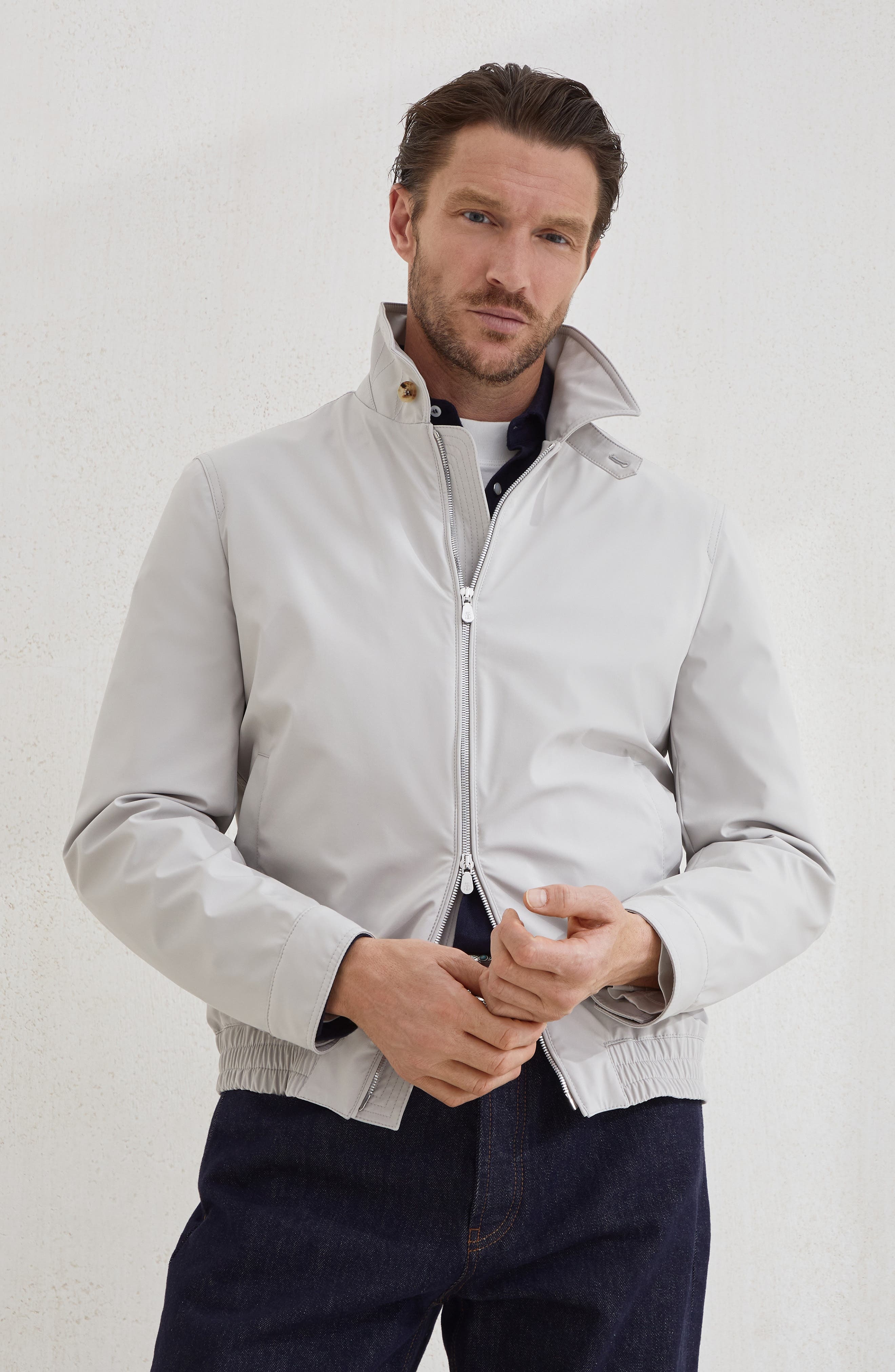 Brunello Cucinelli Nylon bomber jacket in Ivory at Nordstrom - 2