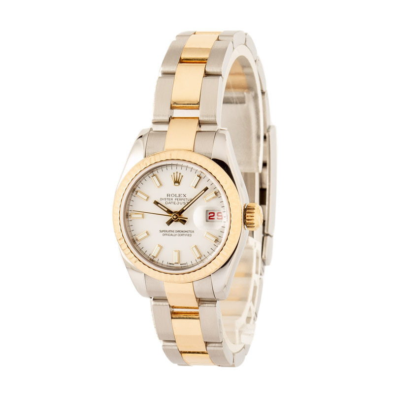 Ladies Rolex Datejust Ref 179173 White Dial - 2