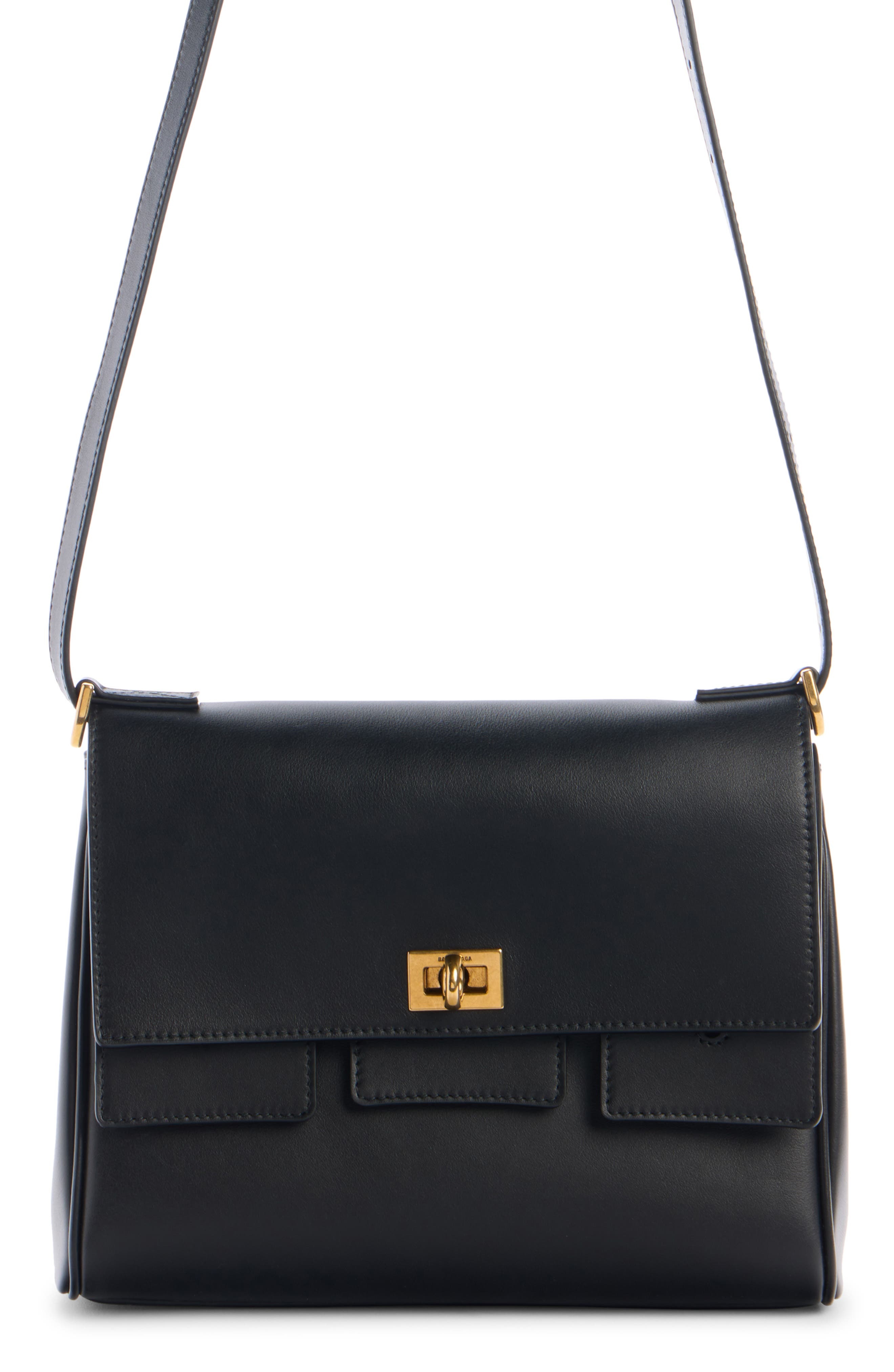 Balenciaga Bel Air Flap Leather Crossbody Bag in Black at Nordstrom - 1