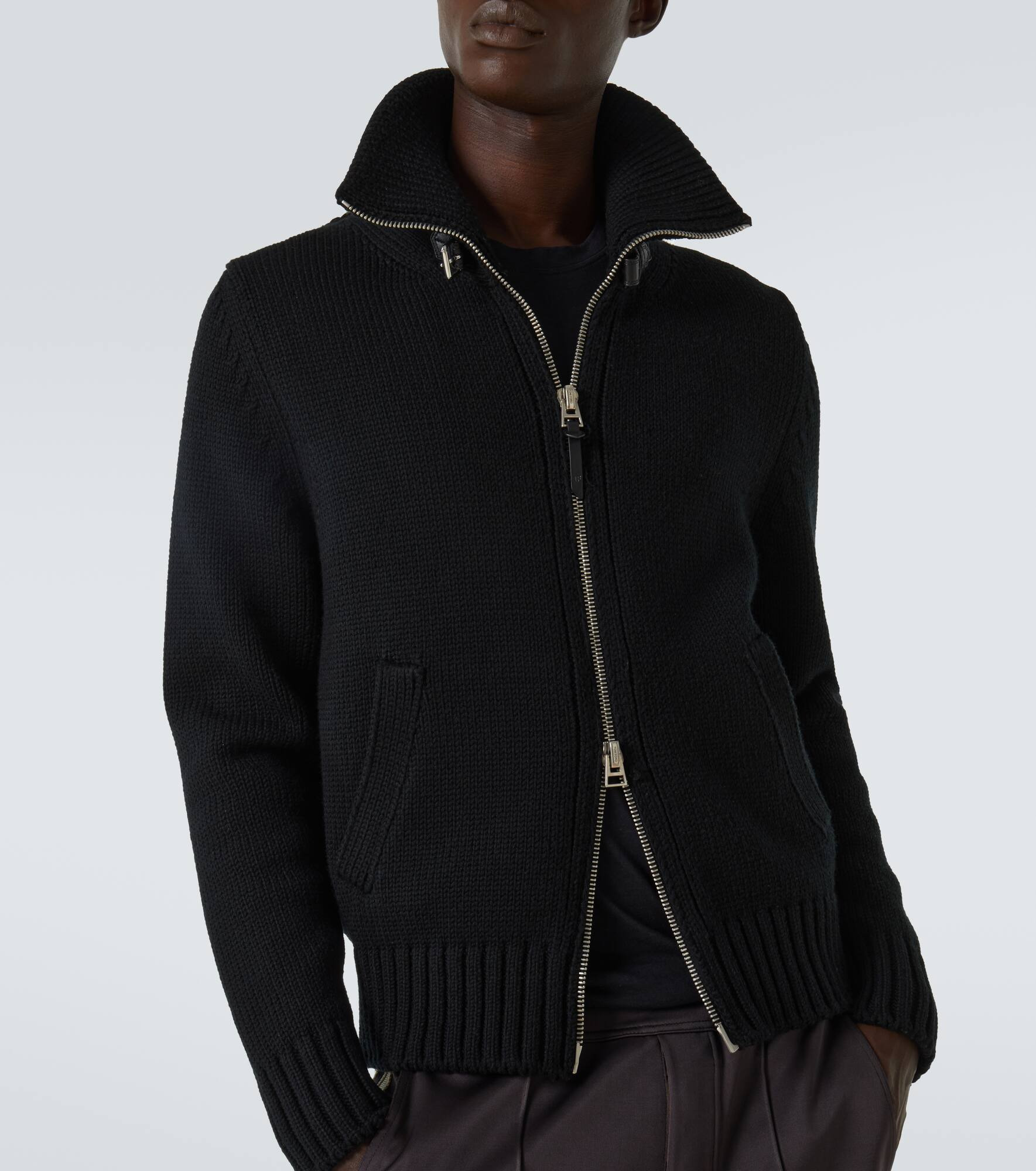 Wool zip-up sweater - 5