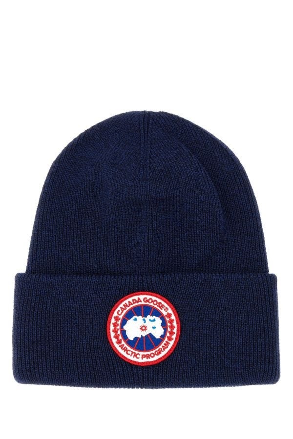 Canada Goose Man Blue Wool Beanie Hat - 1