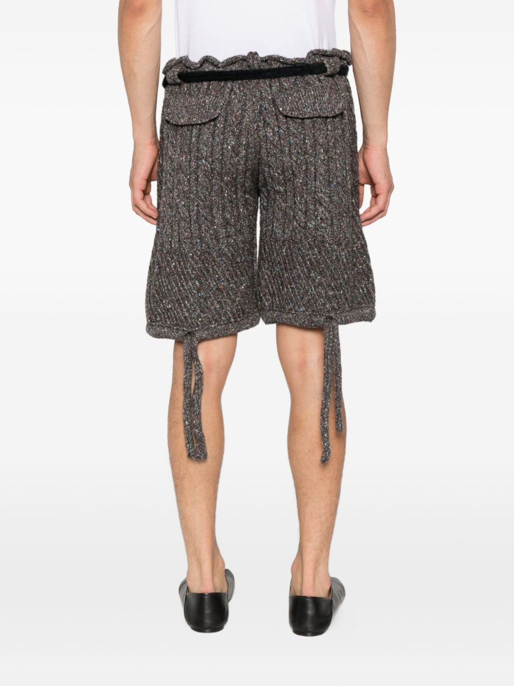cable-knit drawstring shorts - 4