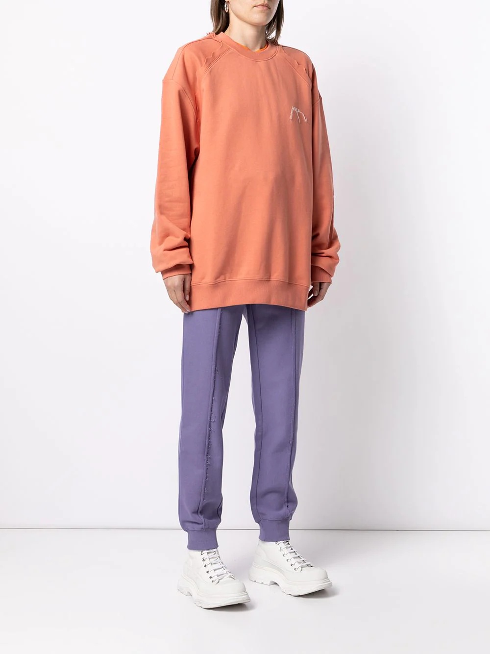 logo-embroidered oversize sweatshirt - 6