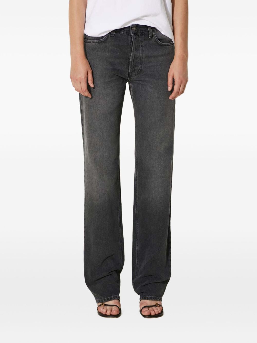 logo-patch straight jeans - 2