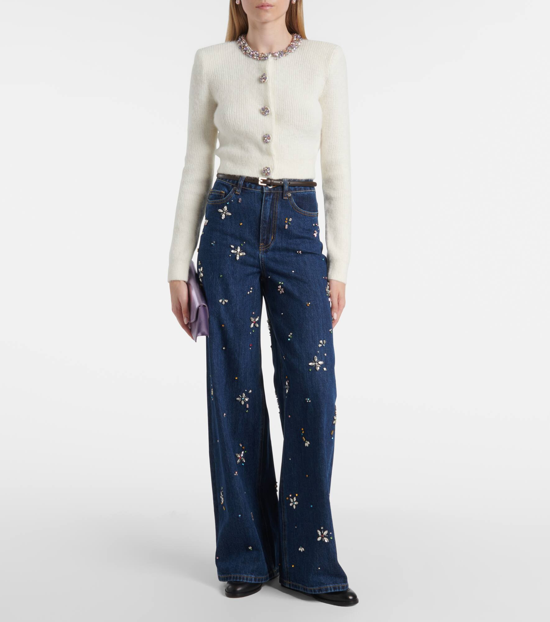 Embellished ribbed-knit cardigan - 2