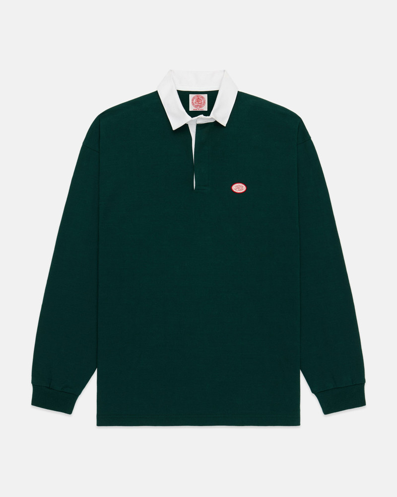 MADE-IN-USA SOLID HUNTER GREEN J. PRESS SEAL RUGBY SHIRT 1