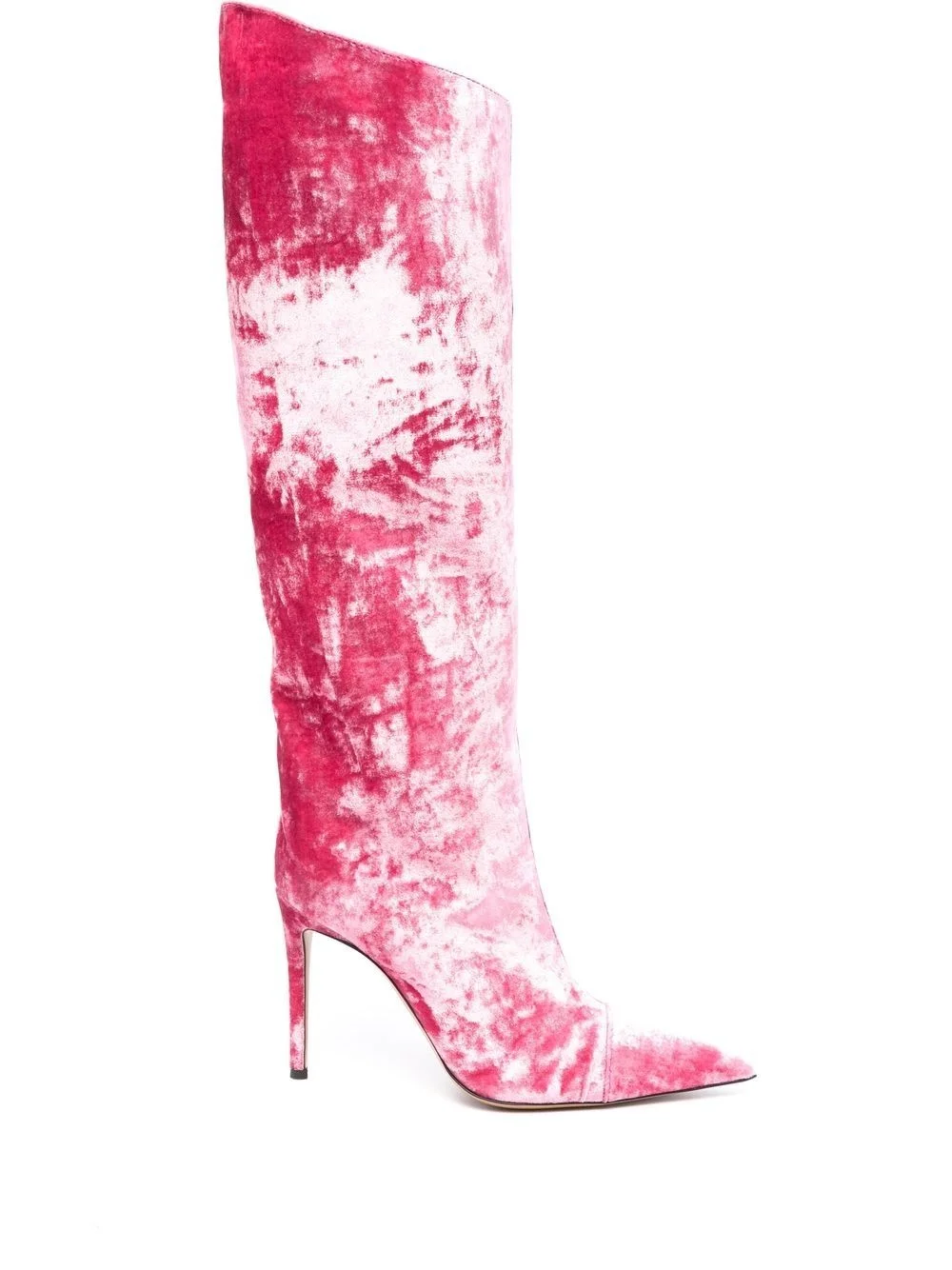 stiletto-heel velvet boots - 1