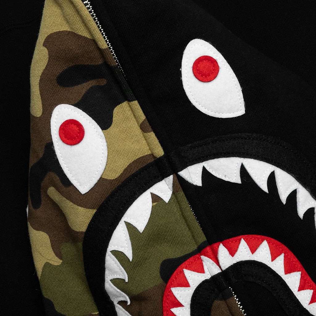 1ST SHARK FULL ZIP HOODIE - BLACK - 3