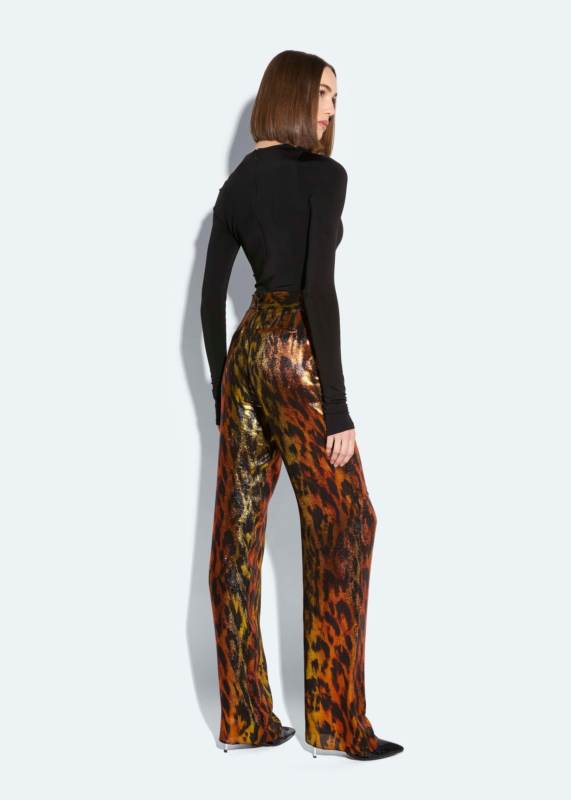 Lurex Leopard Belted Pant - 3