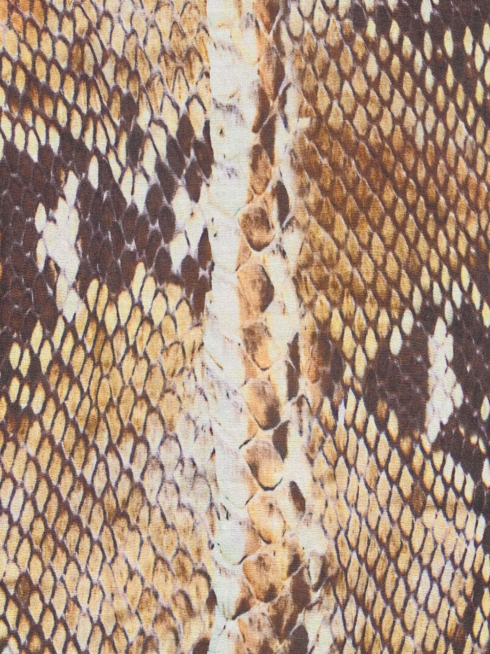 snakeskin-print cotton dress - 4