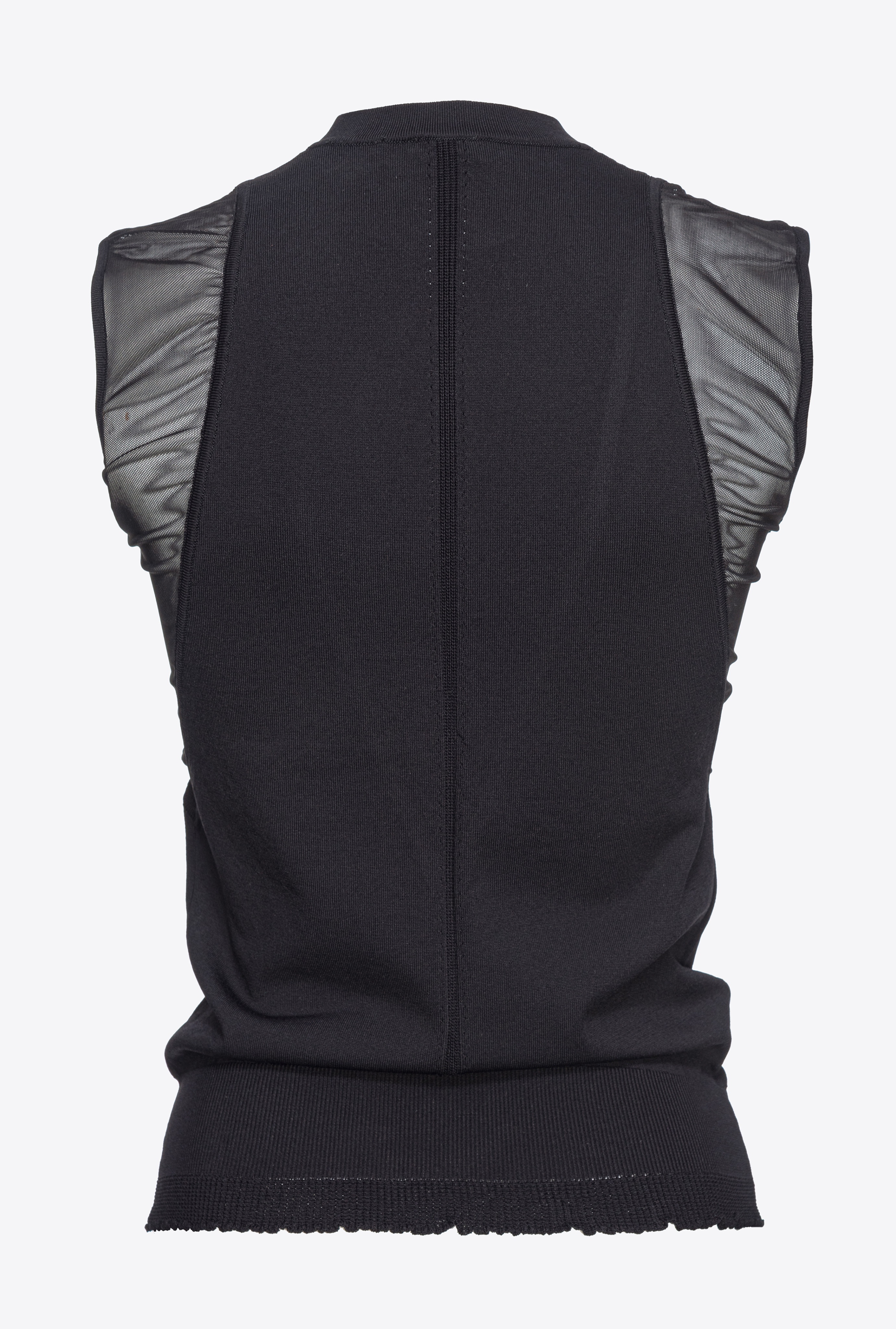 SLEEVELESS SWEATER WITH TULLE - 5