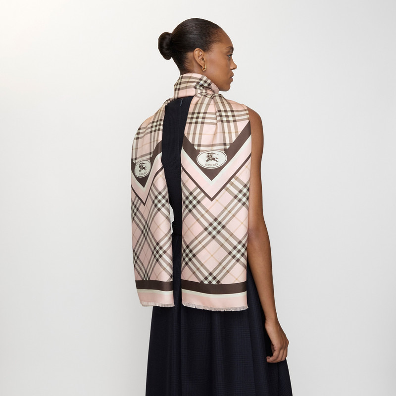 Check Knight Stamp Silk Scarf 3