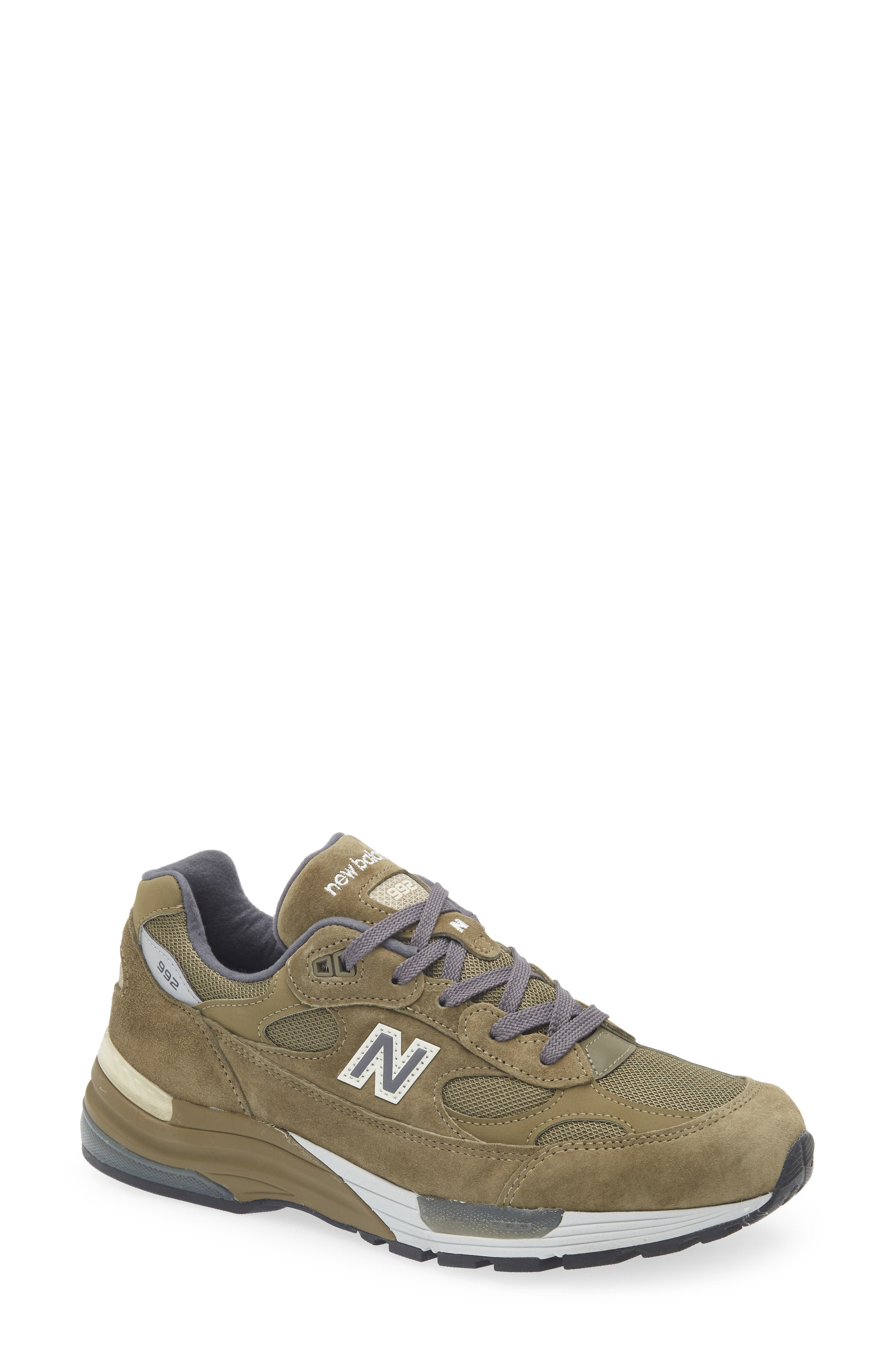 New Balance Gender Inclusive Made in USA 992 Sneaker in Dark Camo/Covert Green at Nordstrom - 1