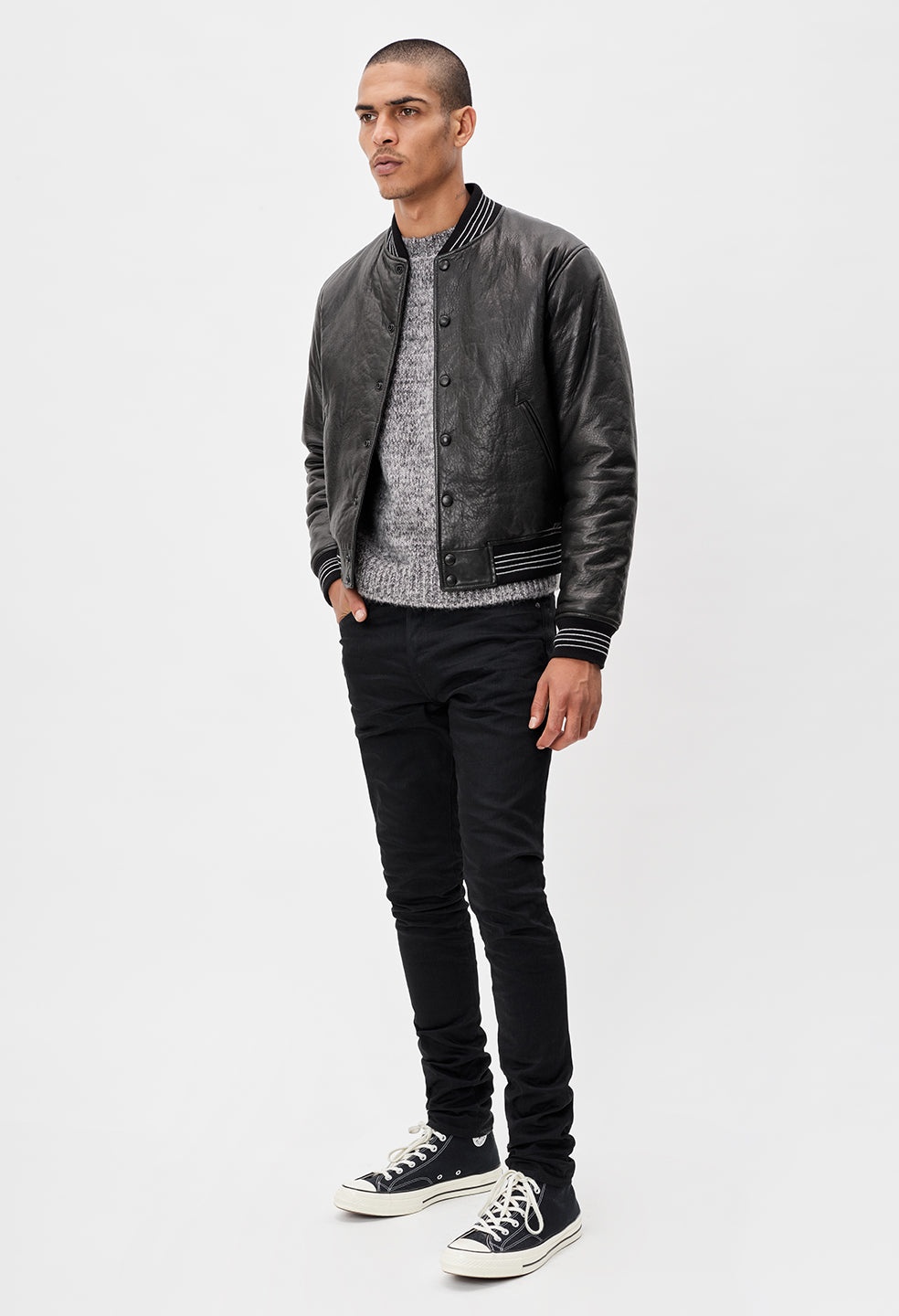 LEATHER STADIUM JACKET - 4