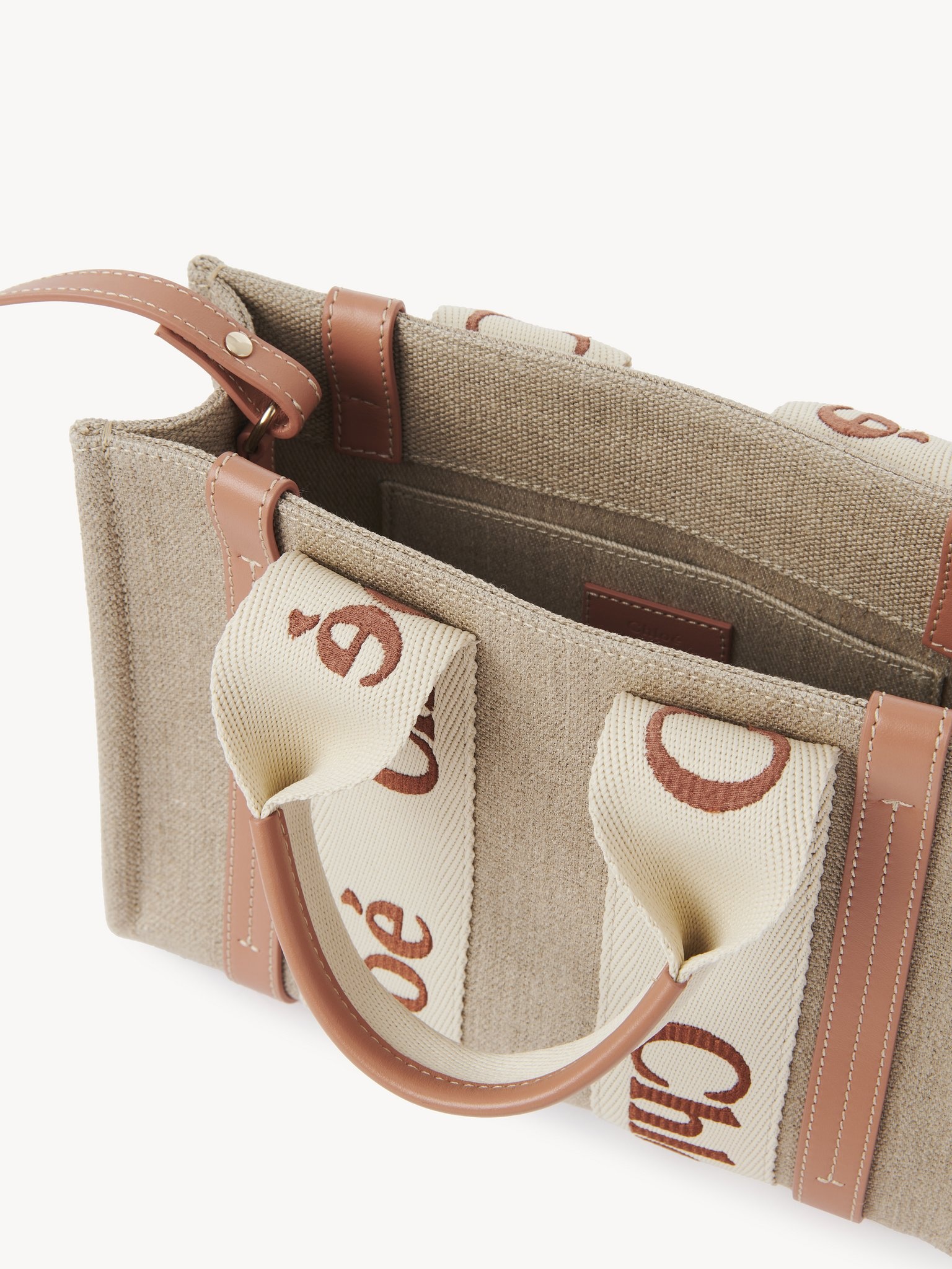 SMALL WOODY TOTE BAG IN LINEN - 6