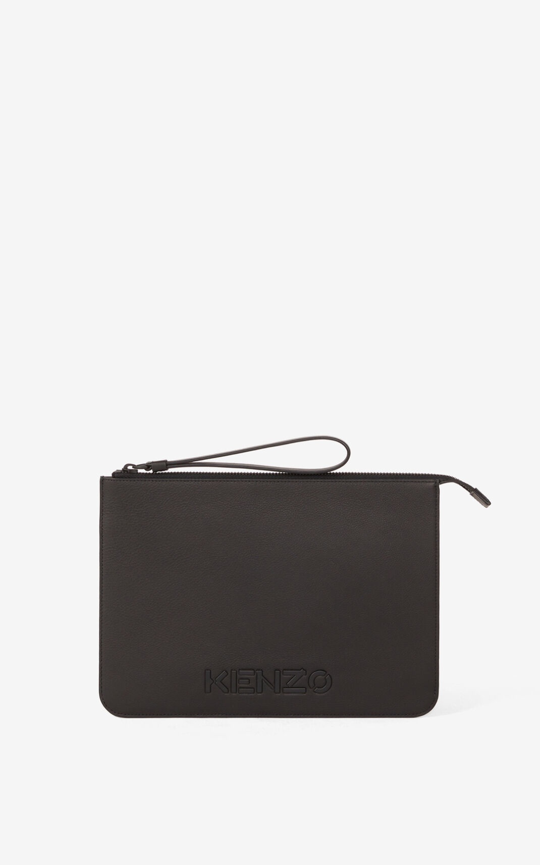 KENZO Logo leather pouch - 1