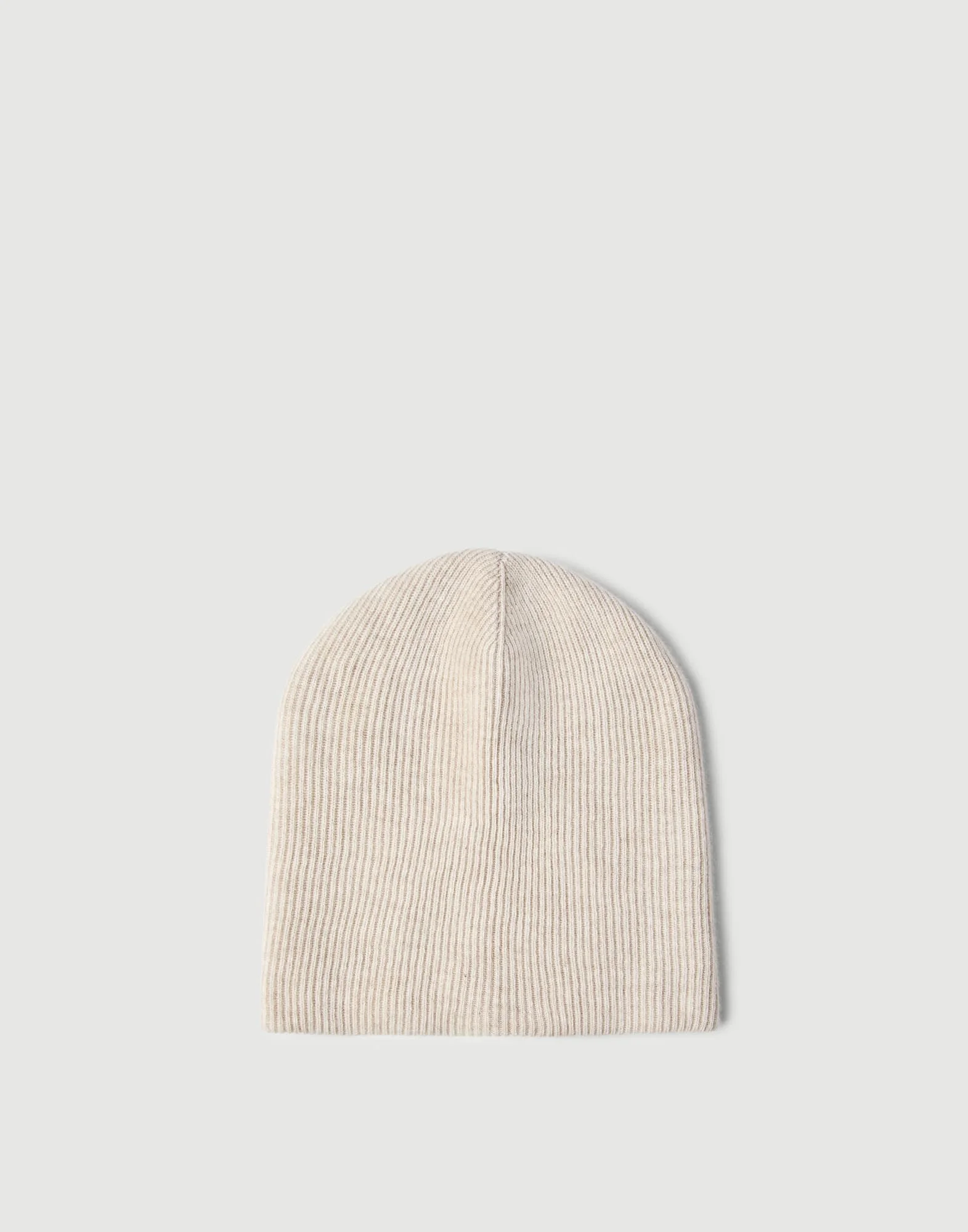 Cashmere English rib knit beanie - 1
