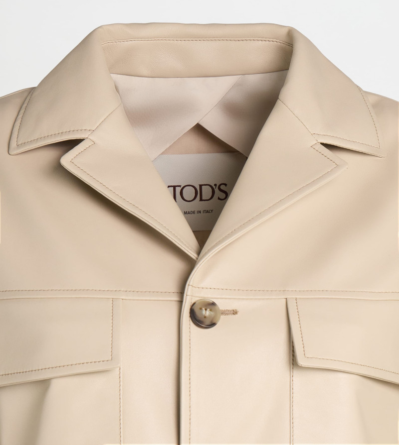 SAFARI JACKET IN LEATHER - OFF WHITE 8