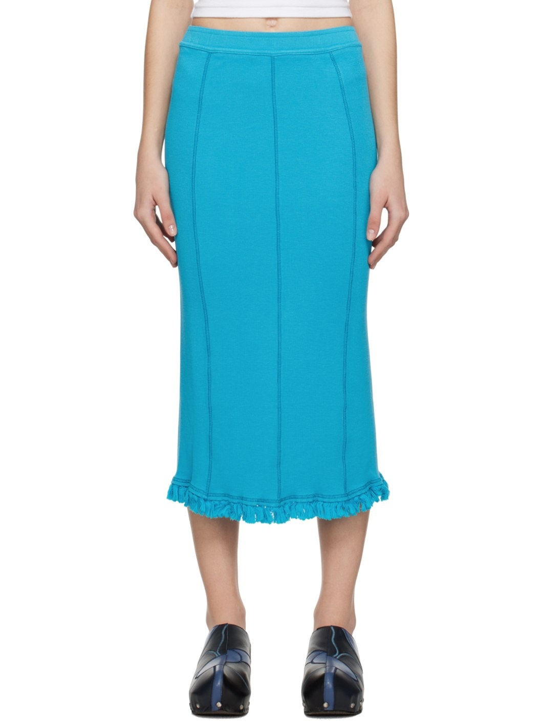 Blue Tassel Maxi Skirt - 1