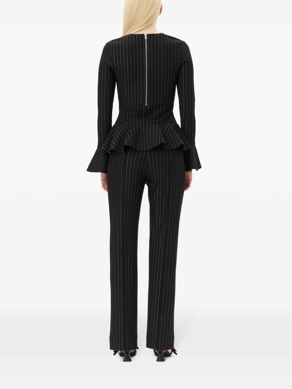 striped mid-rise trousers - 4
