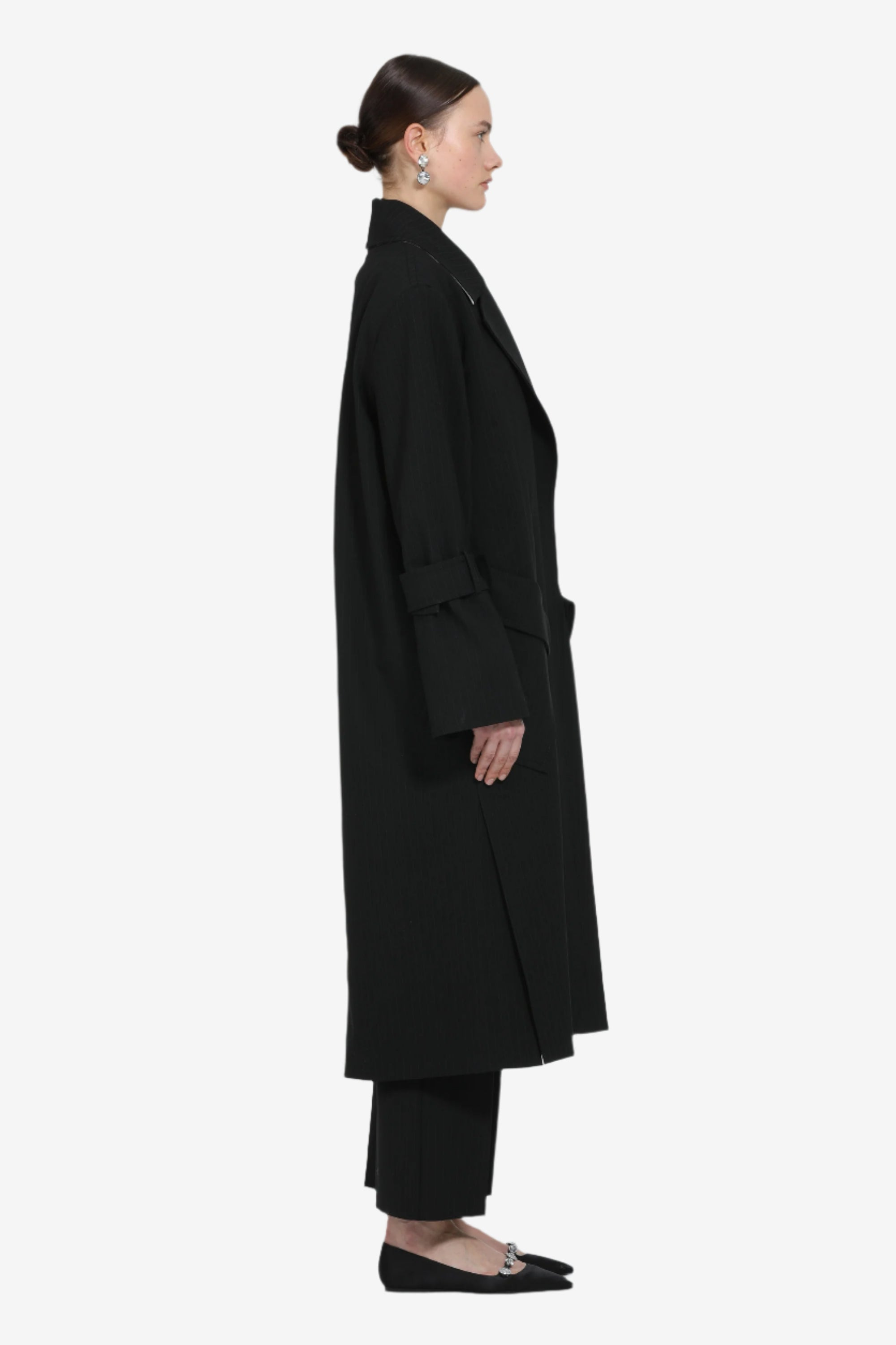 OVERSIZED LONG COAT WITH WIDE LAPELS - 3