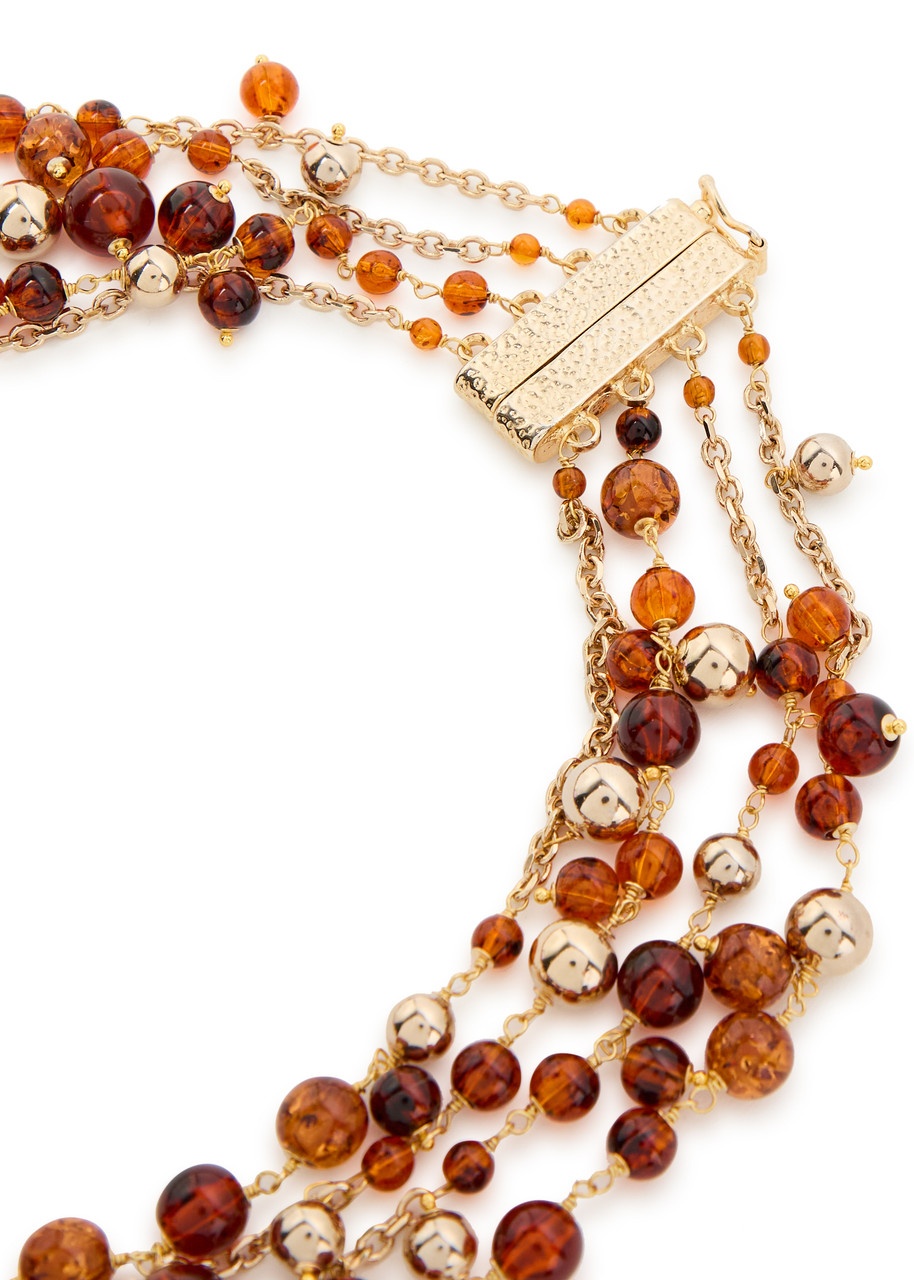 Rosantica Beaded Gold-plated Necklace - 4