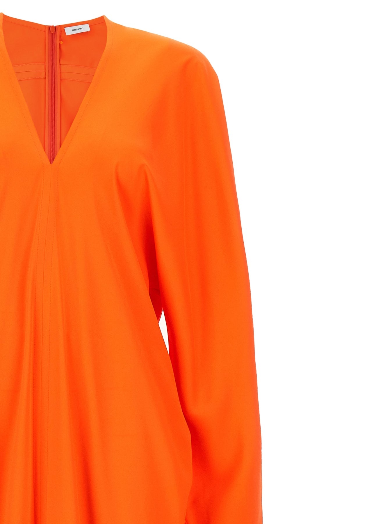 ワンピース FERRAGAMO SS24 Kimono long sleeve dress (770483 MANDARIN) FERRAGAMO Kimono Long Sleeve Dress Dresses Orange