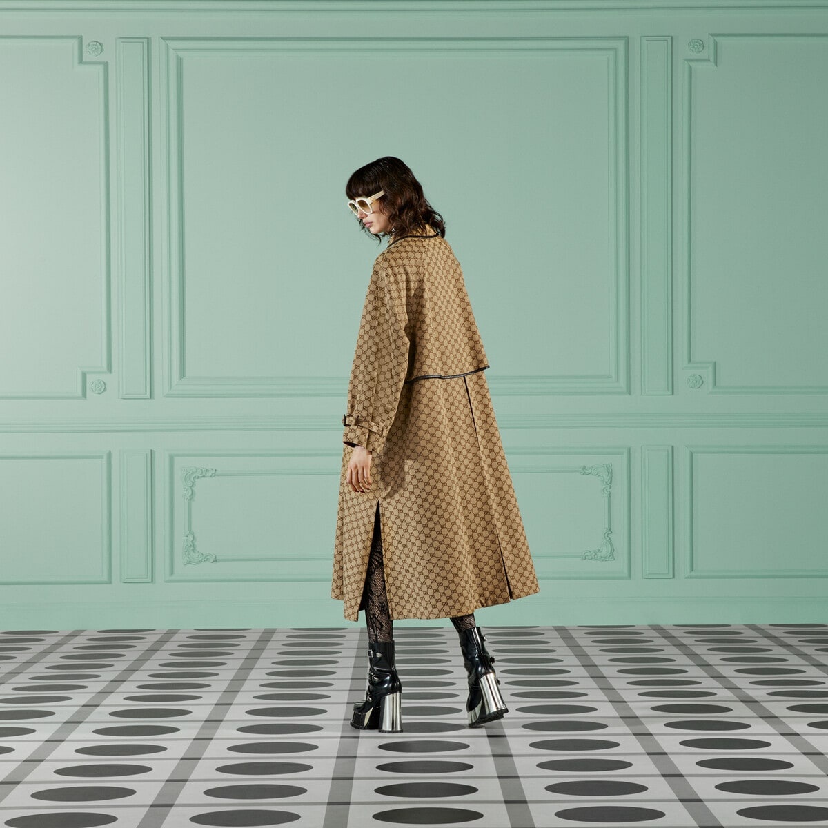 トレンチコート GUCCI GG TARTAN REVERSIBLE COAT GUCCI Reversible GG tartan coat | REVERSIBLE