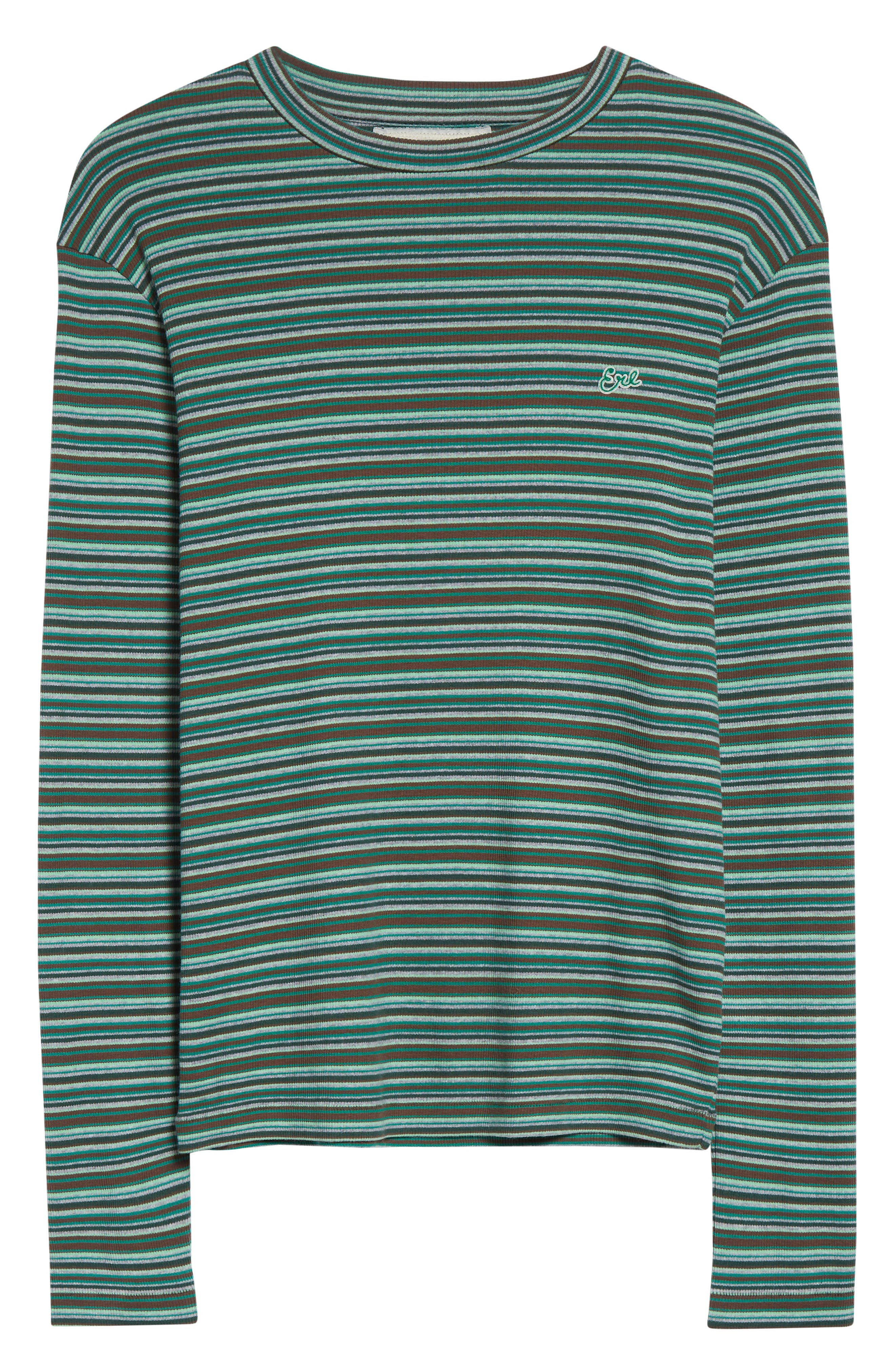 ERL Gender Inclusive Stripe Long Sleeve T-Shirt in Green at Nordstrom - 6
