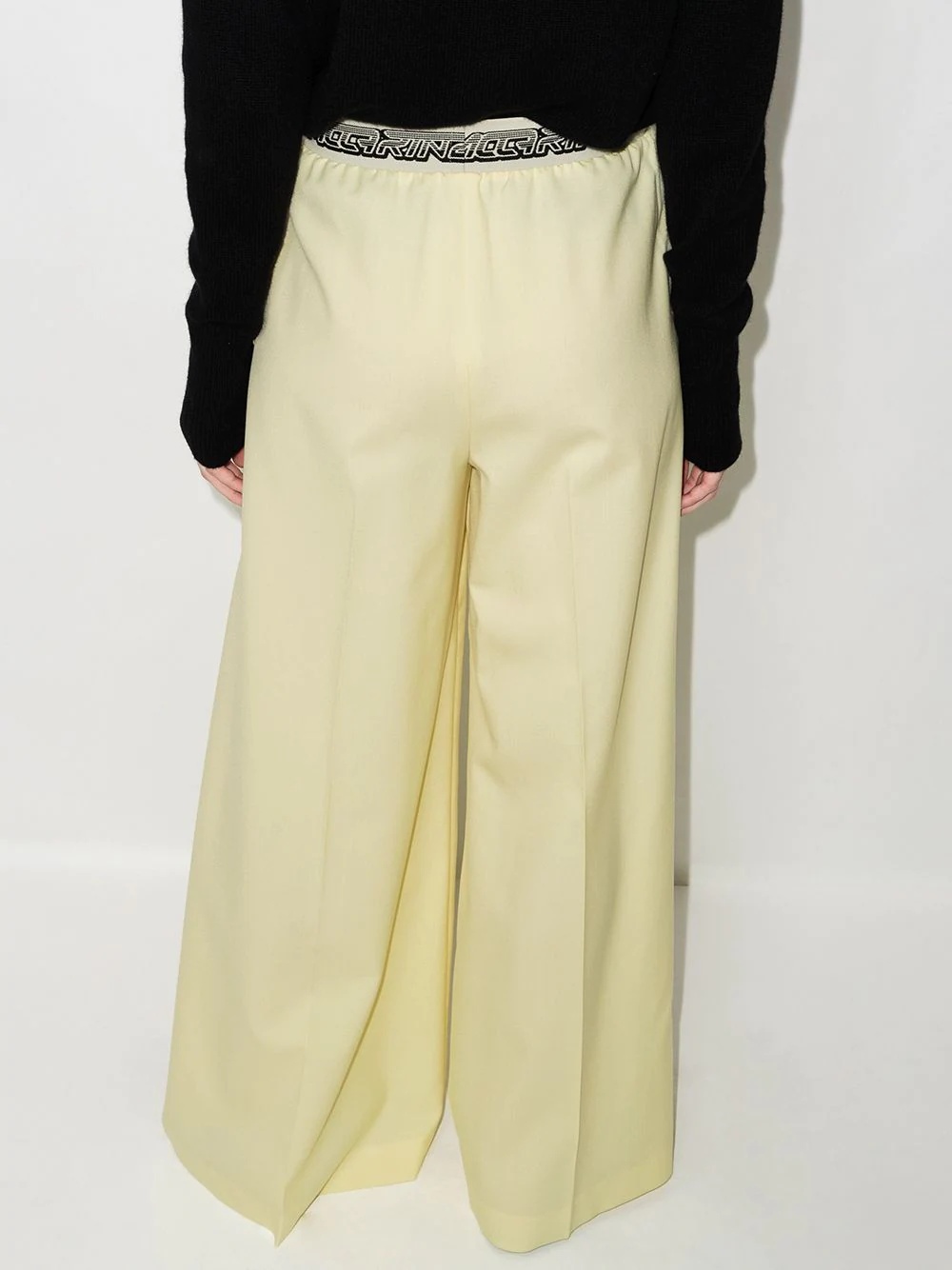 logo-waistband palazzo trousers - 3