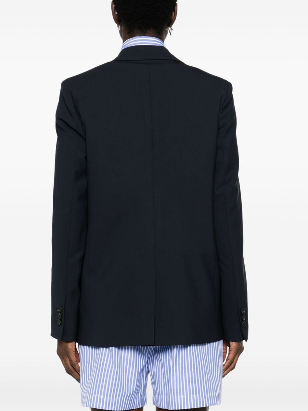 single-breasted virgin wool blazer - 4