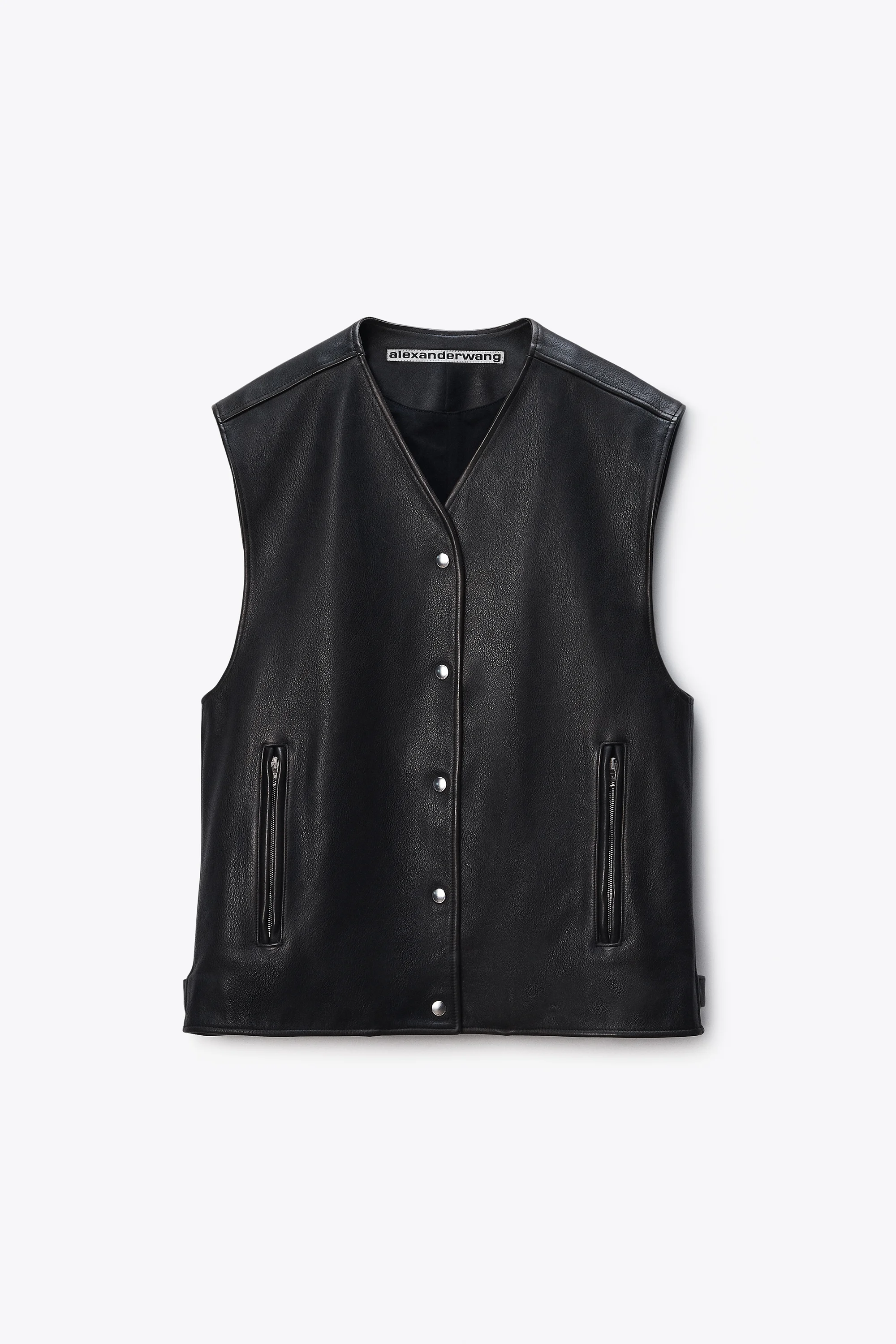 Boxy Moto Vest in Leather - 1