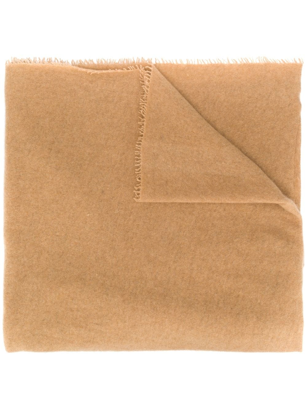 frayed-hem cashmere scarf - 1