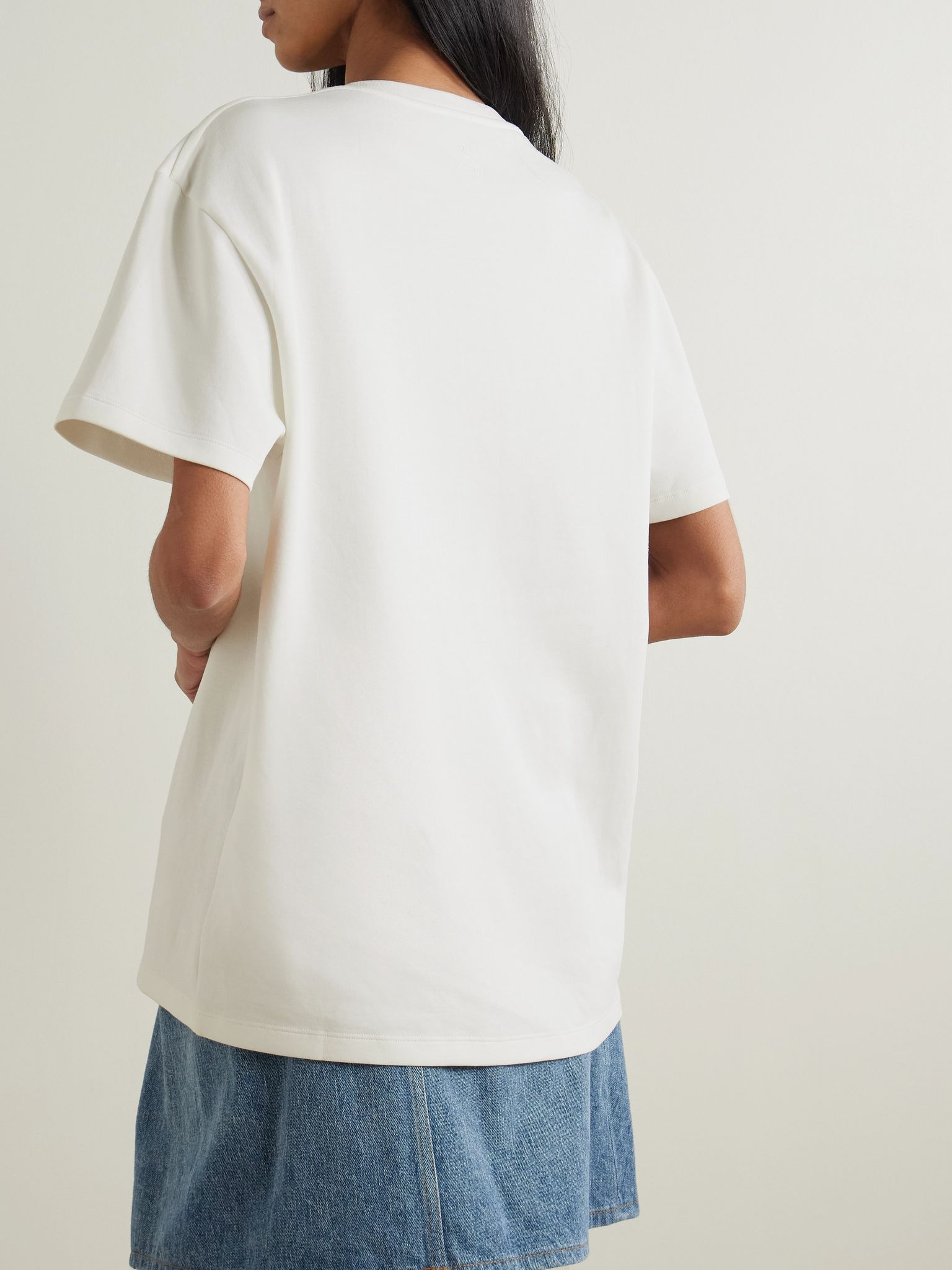 Printed cotton-blend jersey T-shirt White - 4