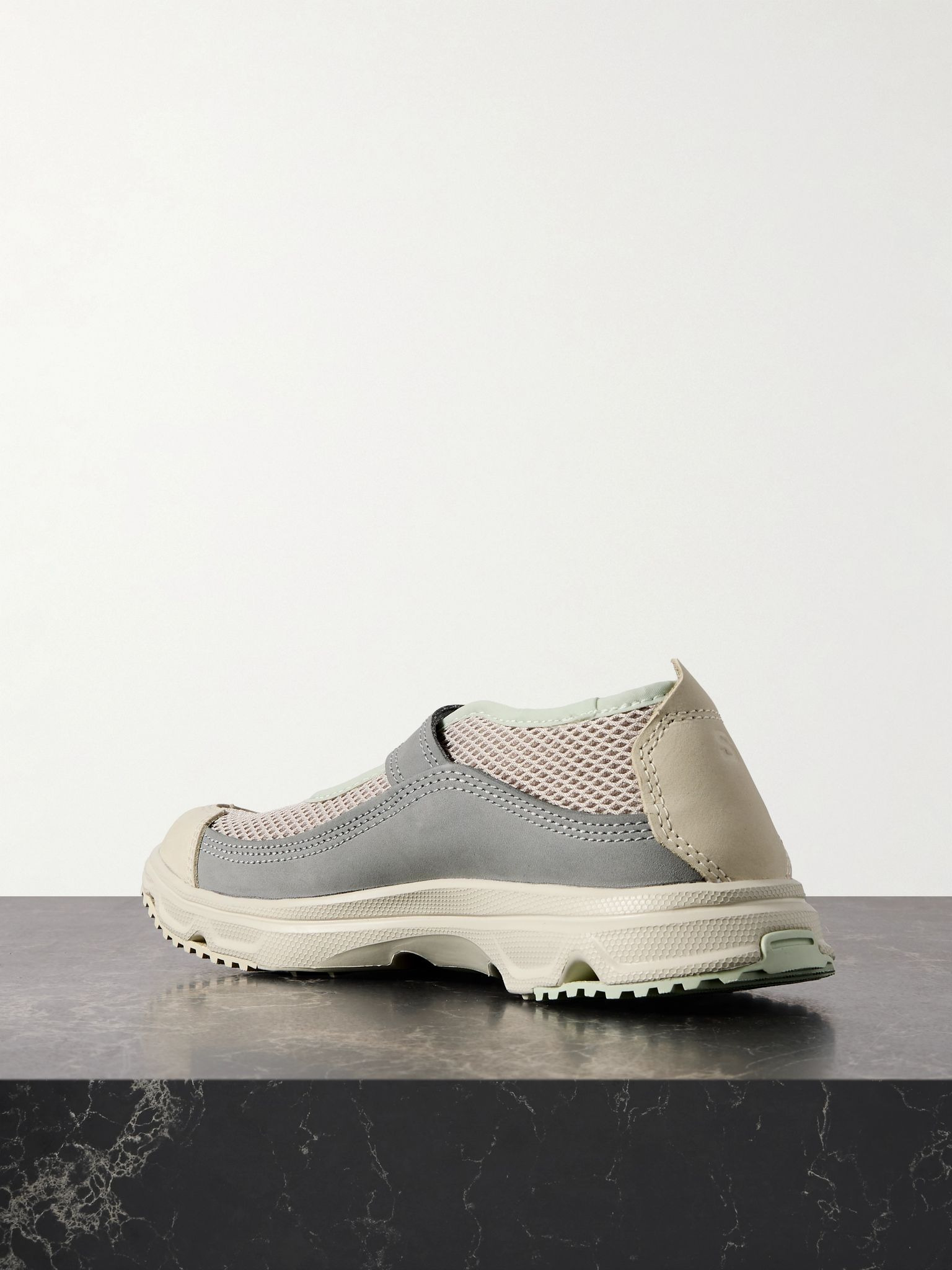 RX Marie Jeanne collapsible-heel mesh and nubuck sneakers Gray - 3