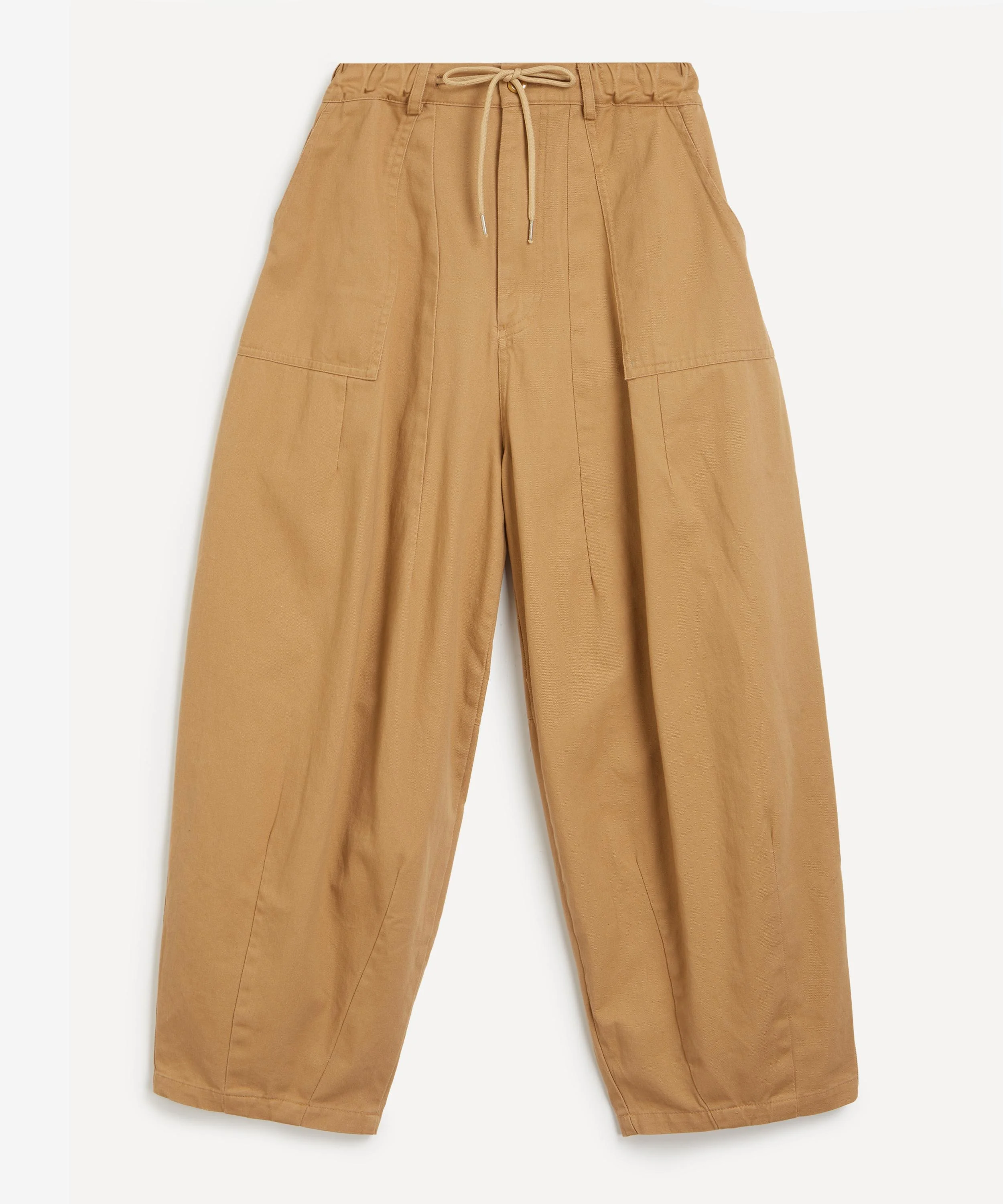 Beige Twill Balloon Trousers - 1