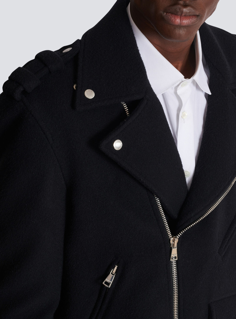 Biker jacket in felted wool 8