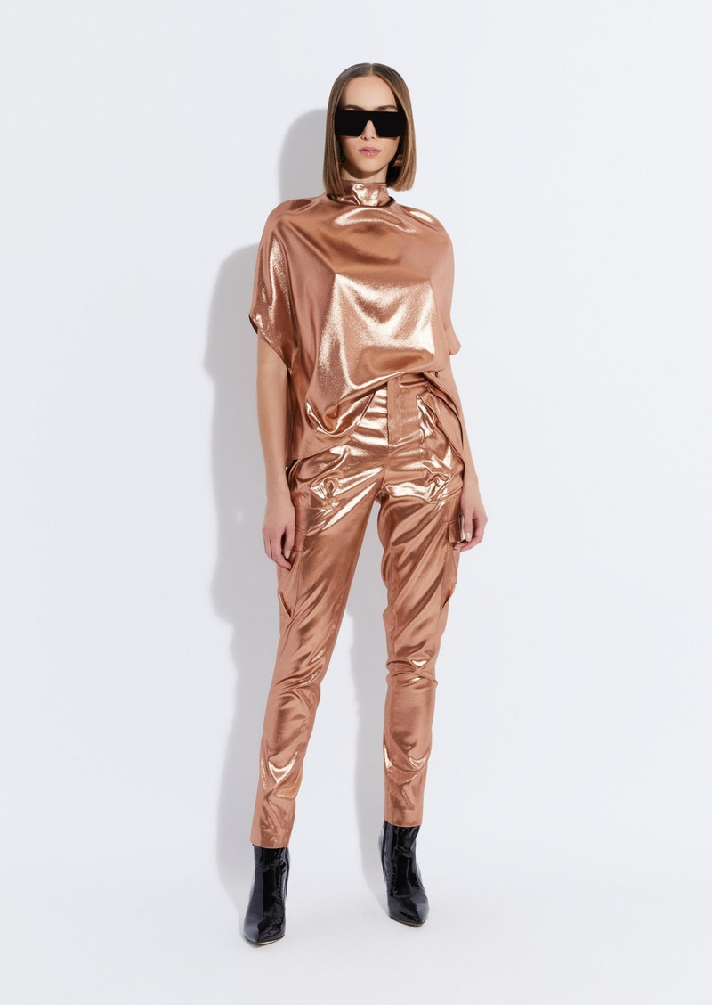 LAPOINTE Metallic Silk Tapered Utility Pant outlook