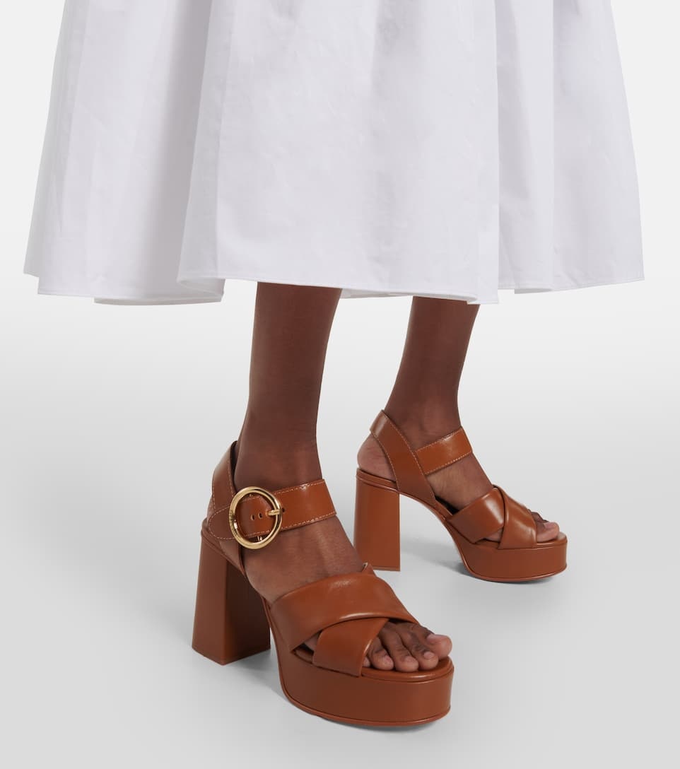 Lyna leather platform sandals - 4