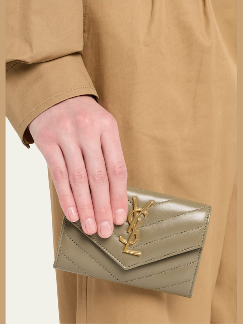 SAINT LAURENT YSL Monogram Small Flap Wallet in Smooth Leather outlook