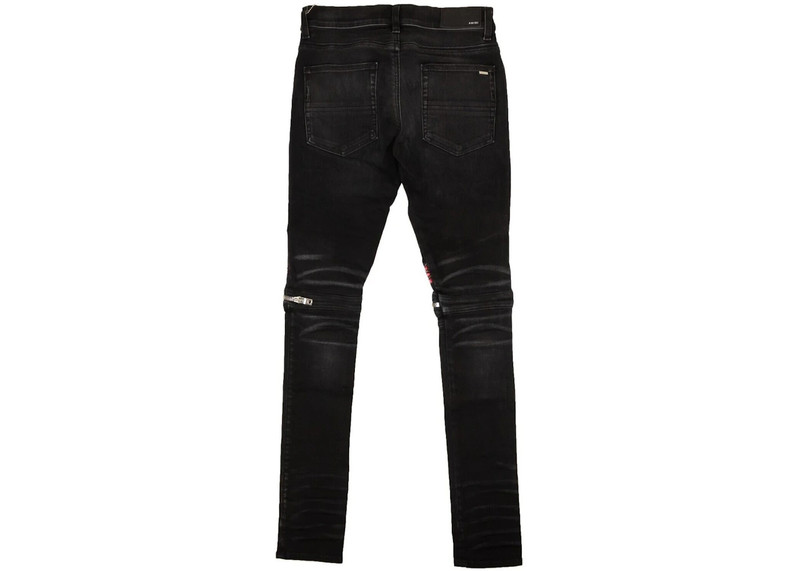 AMIRI AMIRI Pink Velvet PJ MX2 Skinny Jeans Black outlook