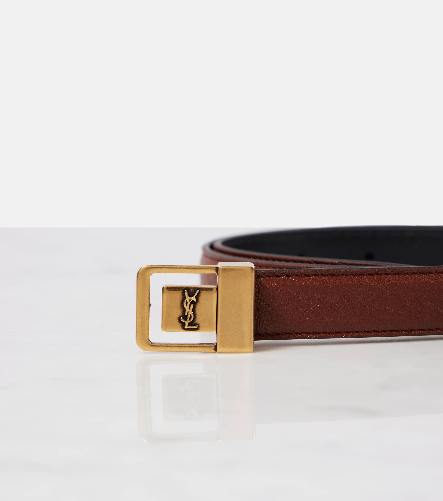 SAINT LAURENT La 66 leather belt | mytheresa | REVERSIBLE