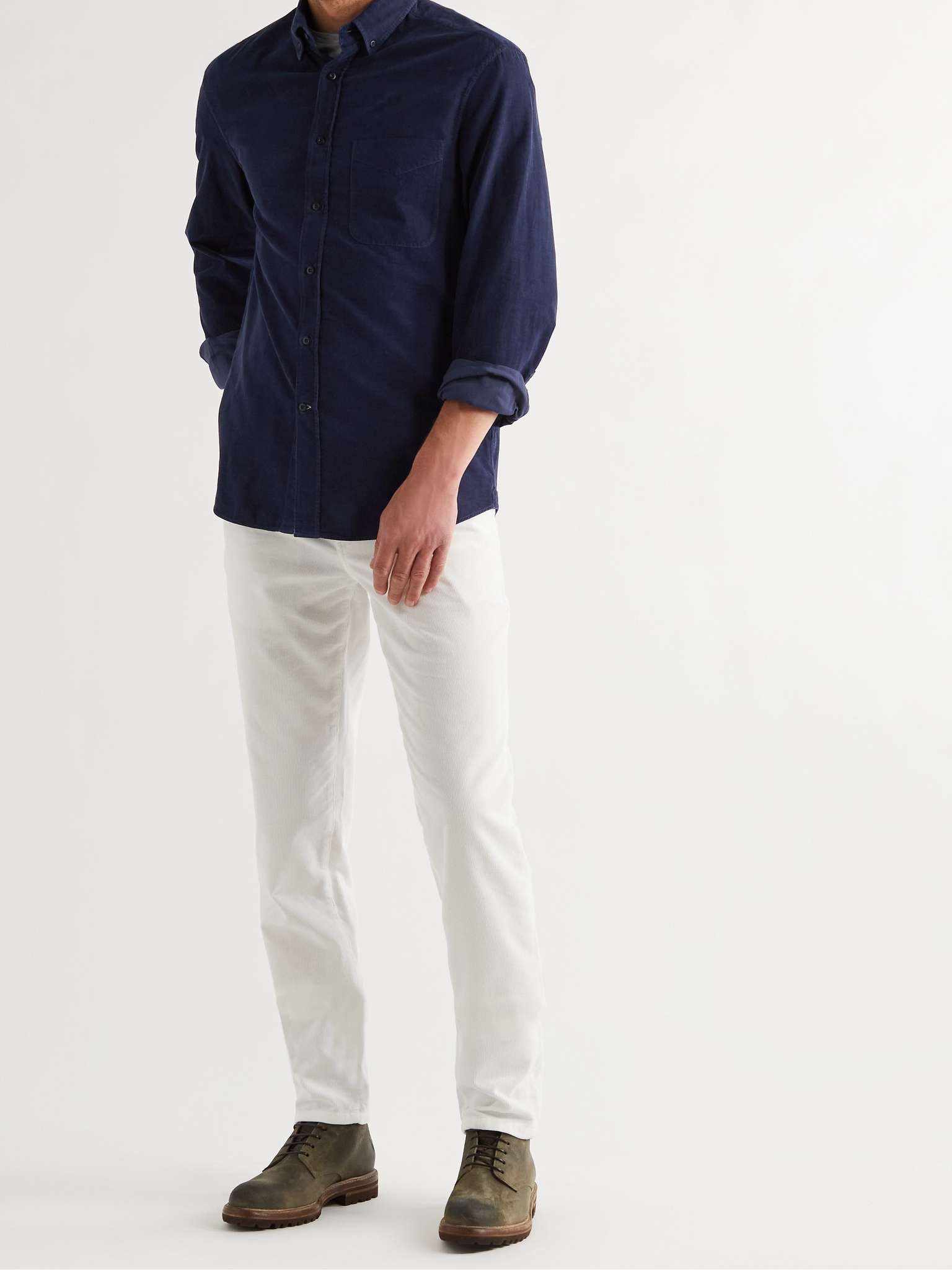 Button-Down Collar Cotton-Needlecord Shirt - 2